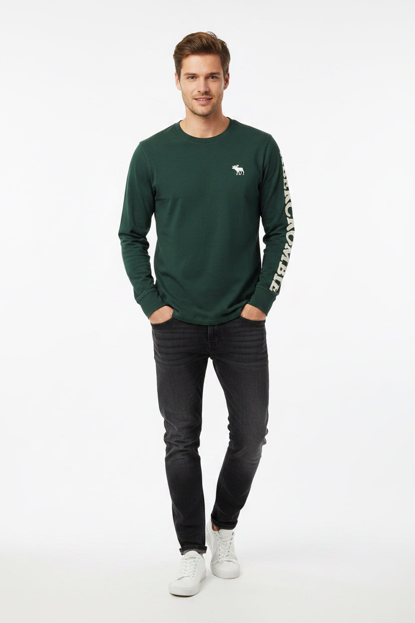 Manga larga Abercrombie & Fitch - Verde