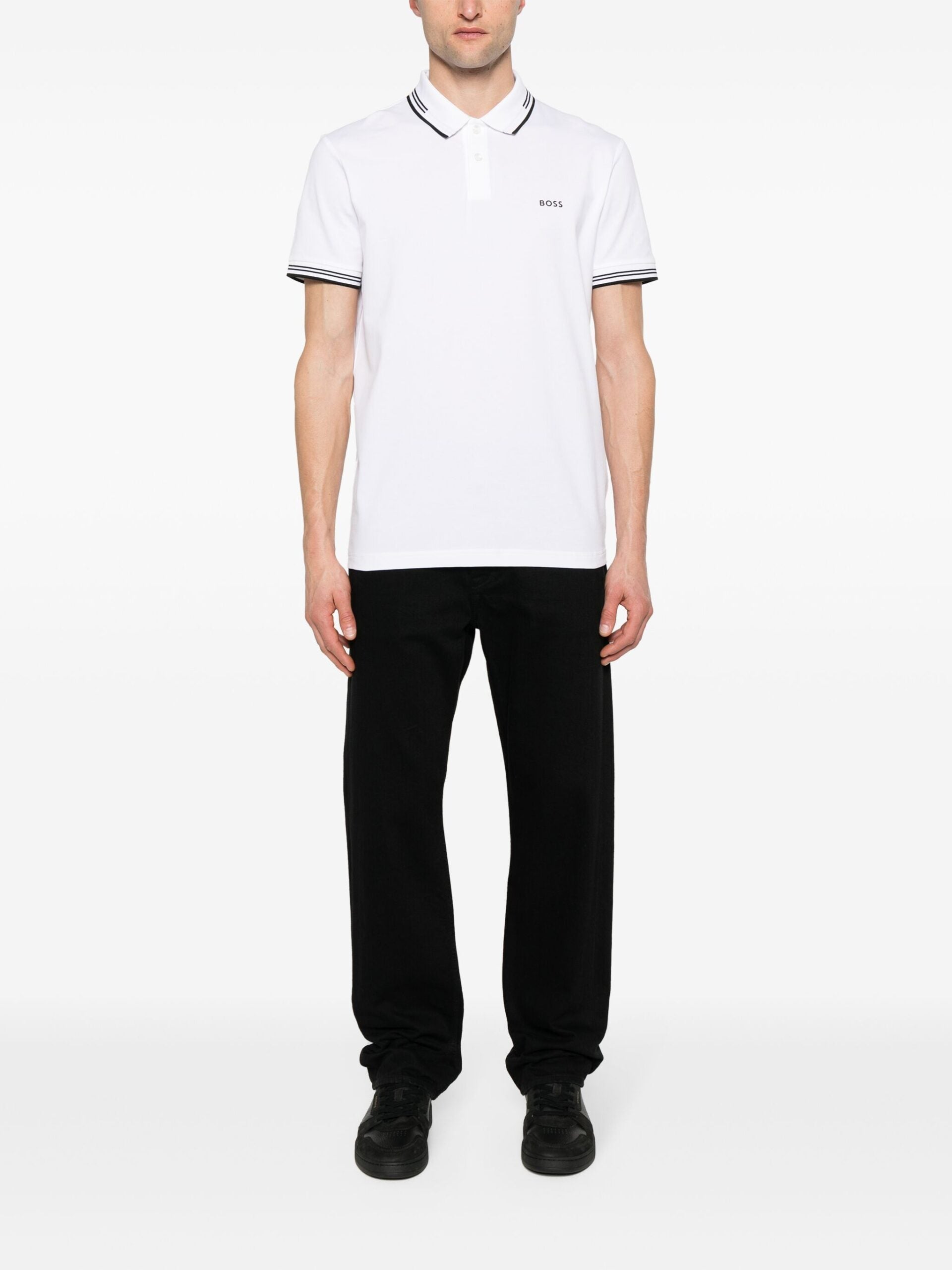 Camisero Boss blanco slim fit - Stretch