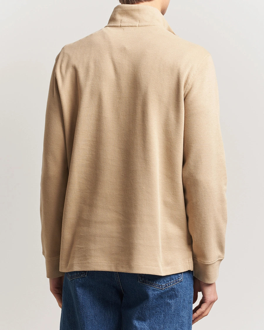 SweaterPolo Ralph Lauren Quarter Zip estate rib - Camel