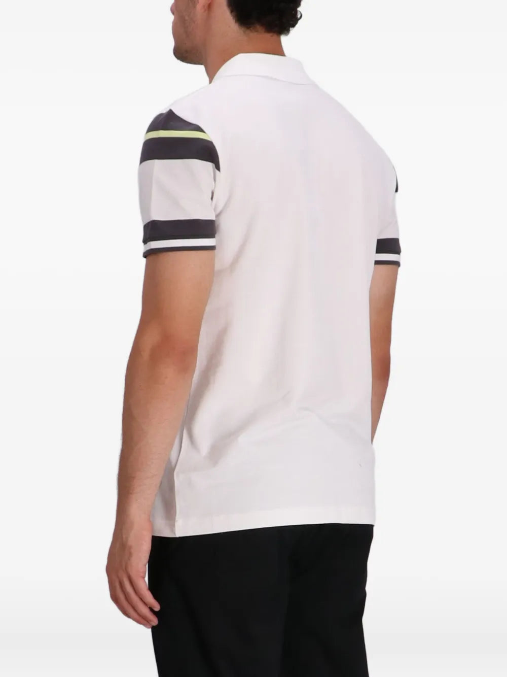 Polo con cuello Boss blanco regular fit - diseño a rayas