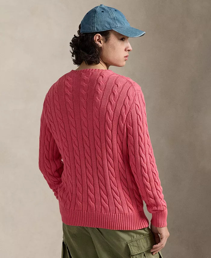 Sweater Polo Ralph Lauren Cable-Knit Cotton Trenzado - Coral