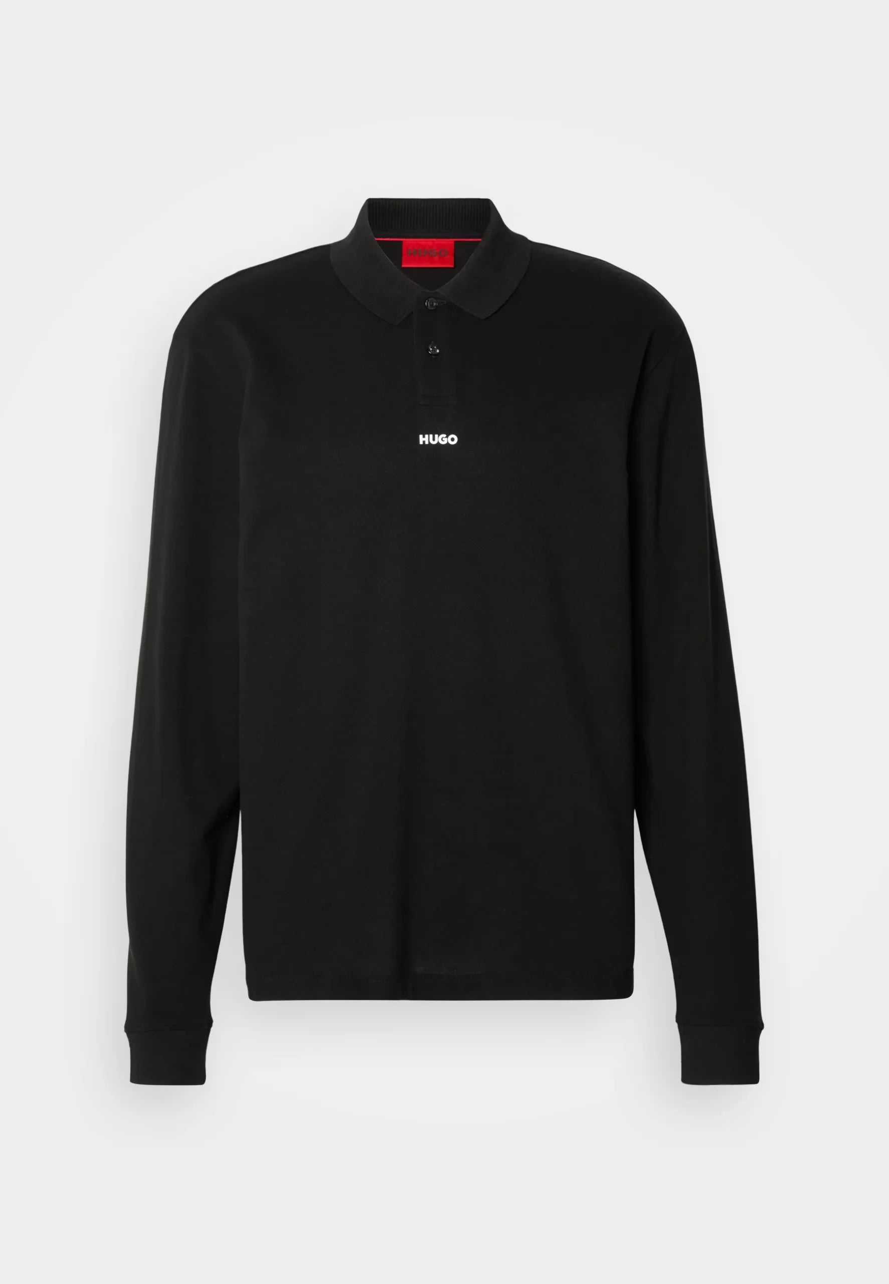 Boss Camisero manga larga algodón piqué regular fit - Negro