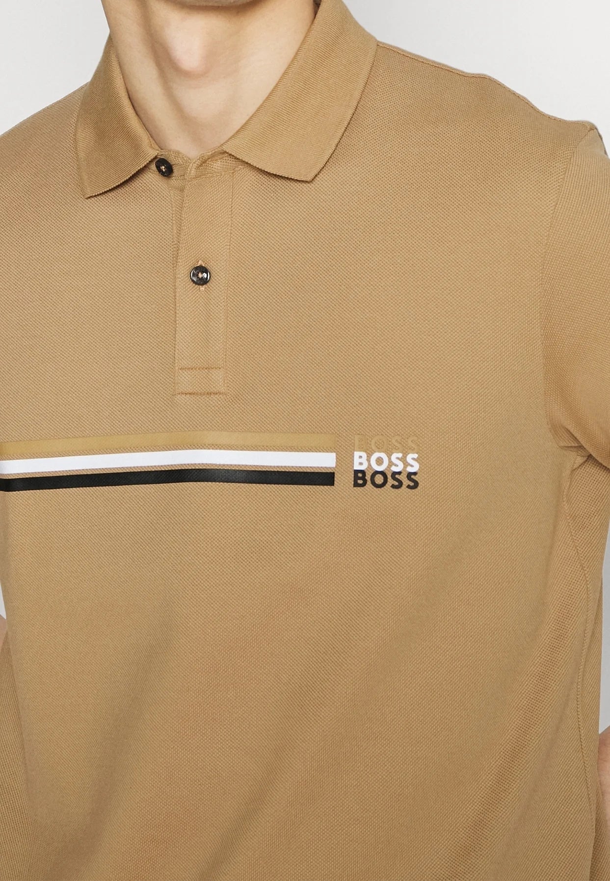 Polo con cuello Boss Khaki regular fit