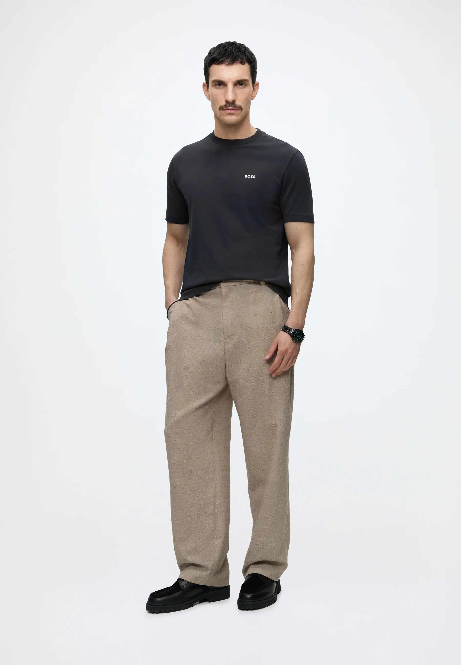 Polo basico Boss Azul Marino - Straight Fit