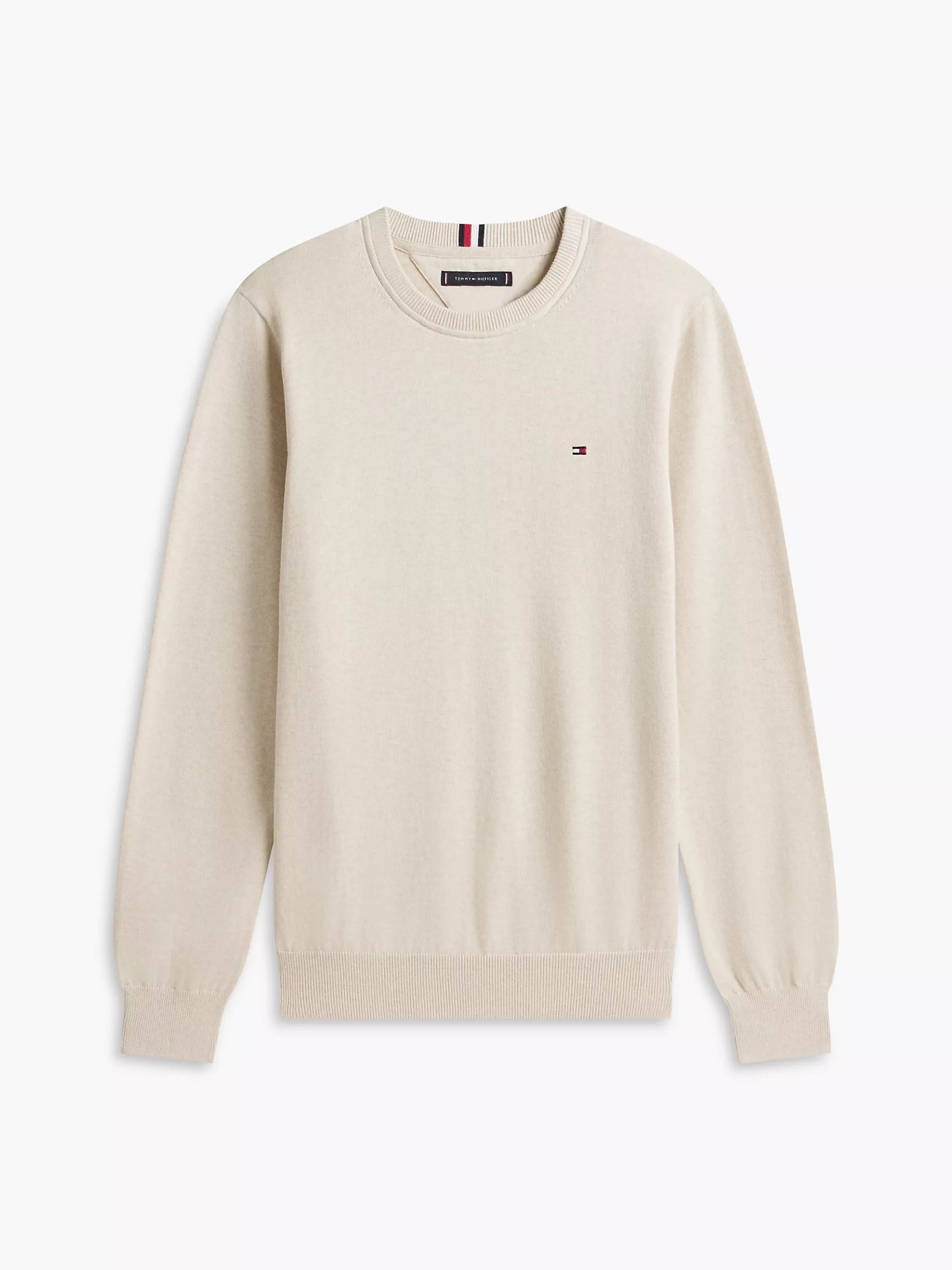 Sweater clásico cuello redondo Tommy Hilfiger - Crema