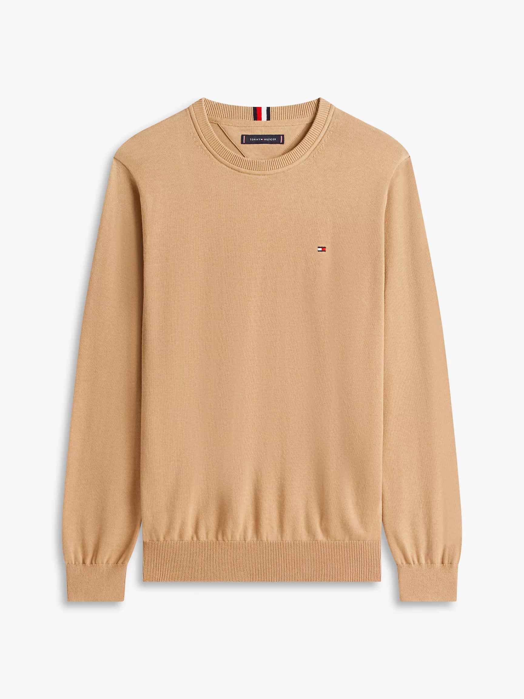 Sweater clásico cuello redondo Tommy Hilfiger - Camel