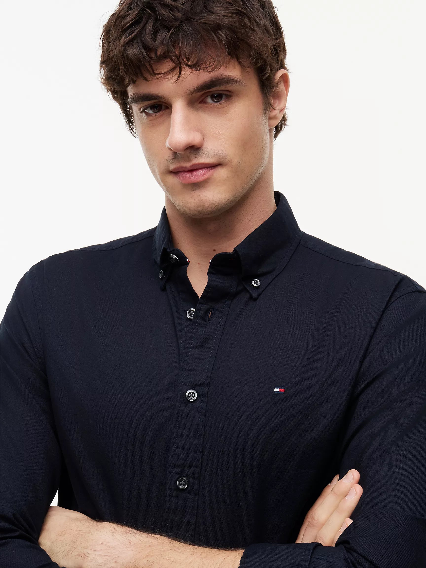 (A PEDIDO )Camisa Oxford manga larga Tommy Hilfiger Regular fit - Azul
