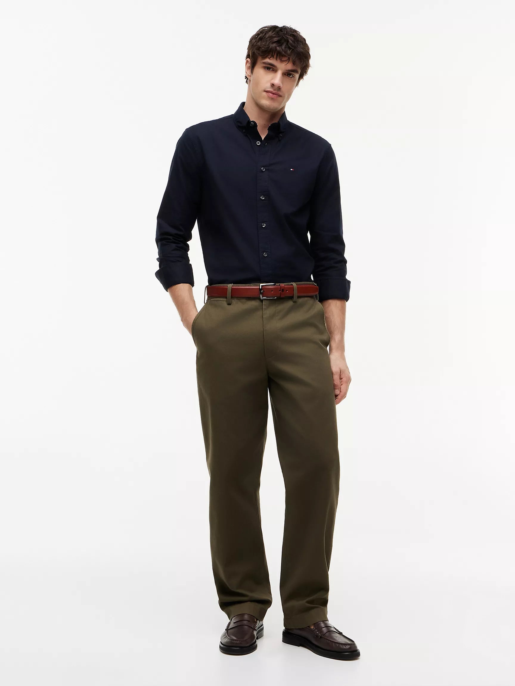 (A PEDIDO )Camisa Oxford manga larga Tommy Hilfiger Regular fit - Azul