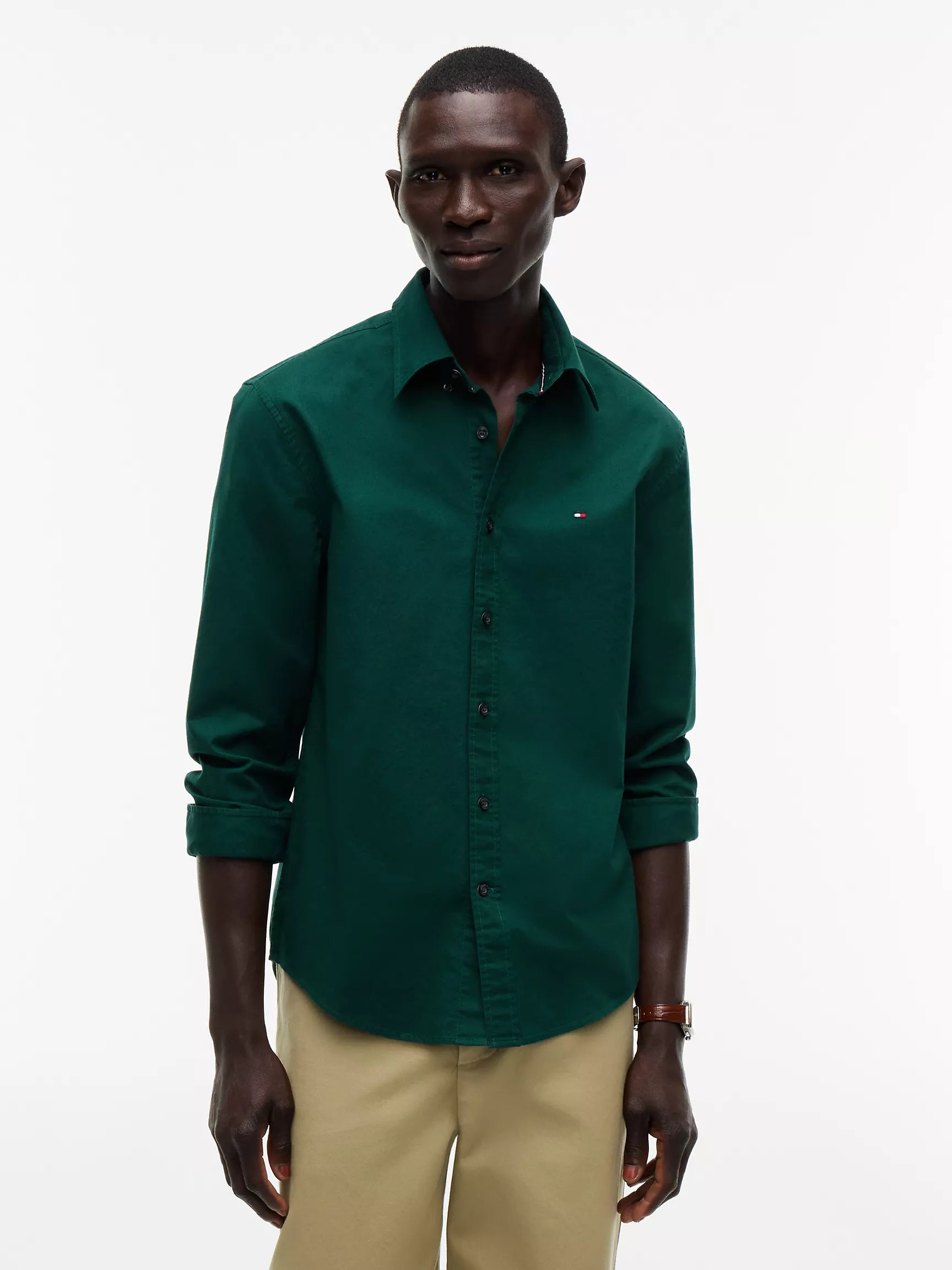 A PEDIDO Camisa Oxford manga larga Tommy Hilfiger Regular fit - Verde oscuro