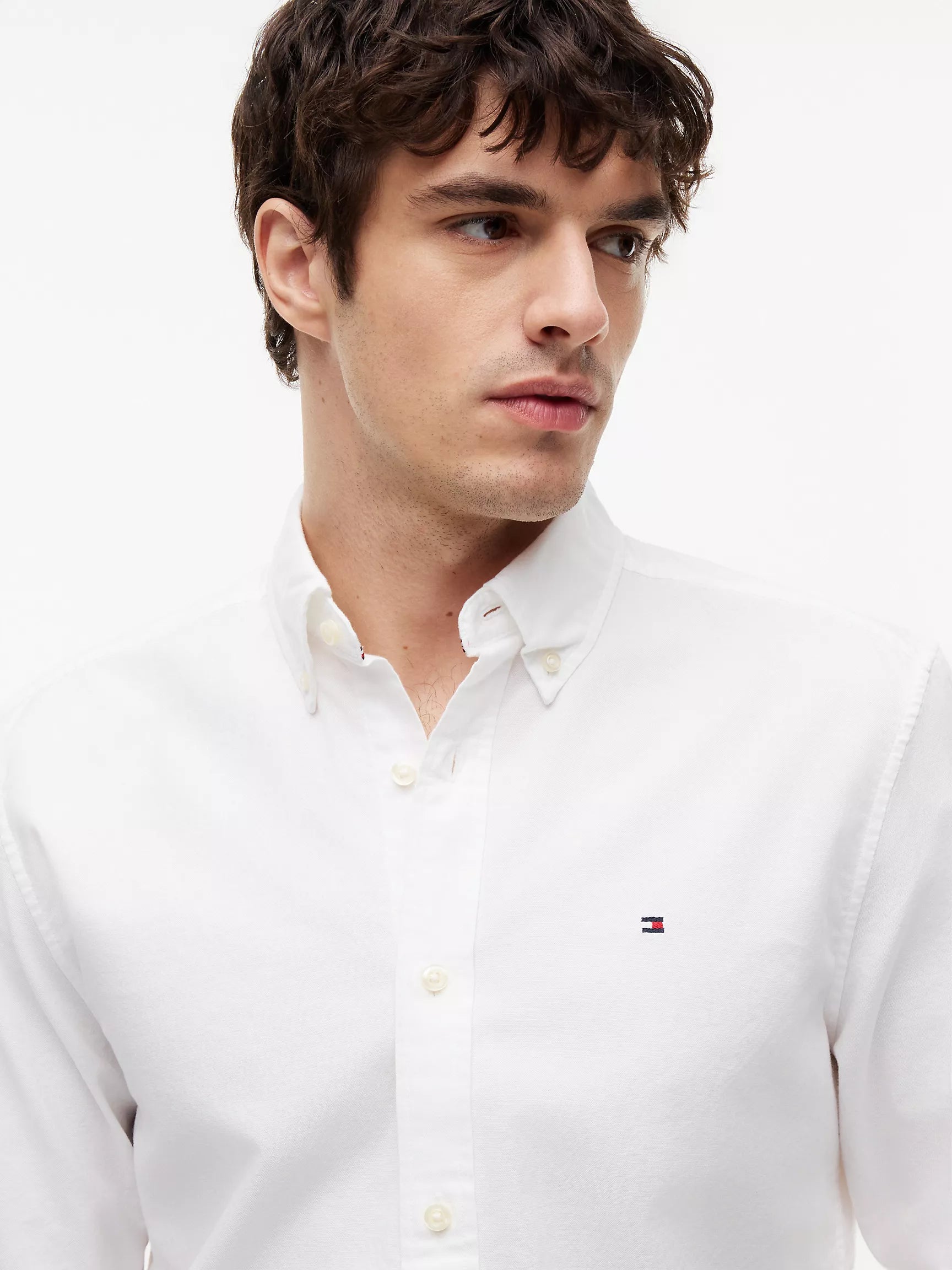 (A PEDIDO )Camisa Oxford manga larga Tommy Hilfiger Regular fit - Blanco