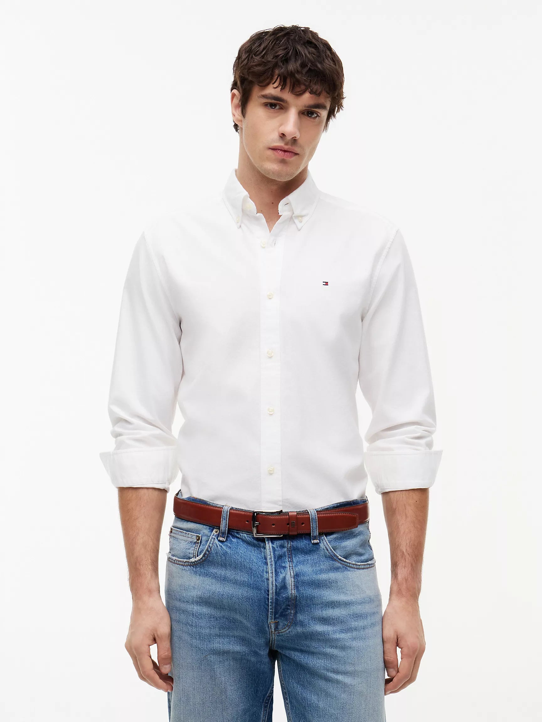 (A PEDIDO )Camisa Oxford manga larga Tommy Hilfiger Regular fit - Blanco