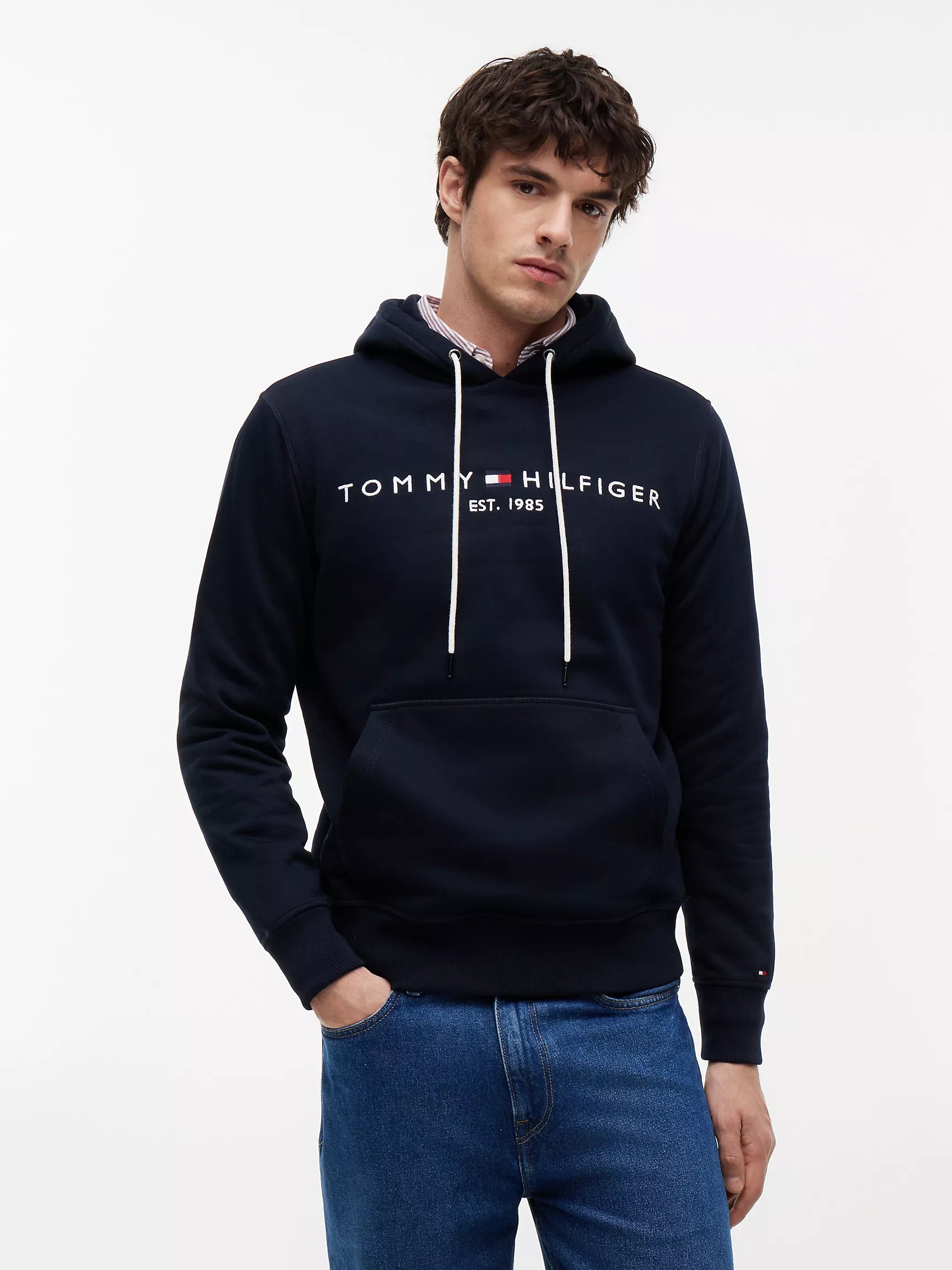Polera con capucha  Tommy Hilfiger - Azul Marino