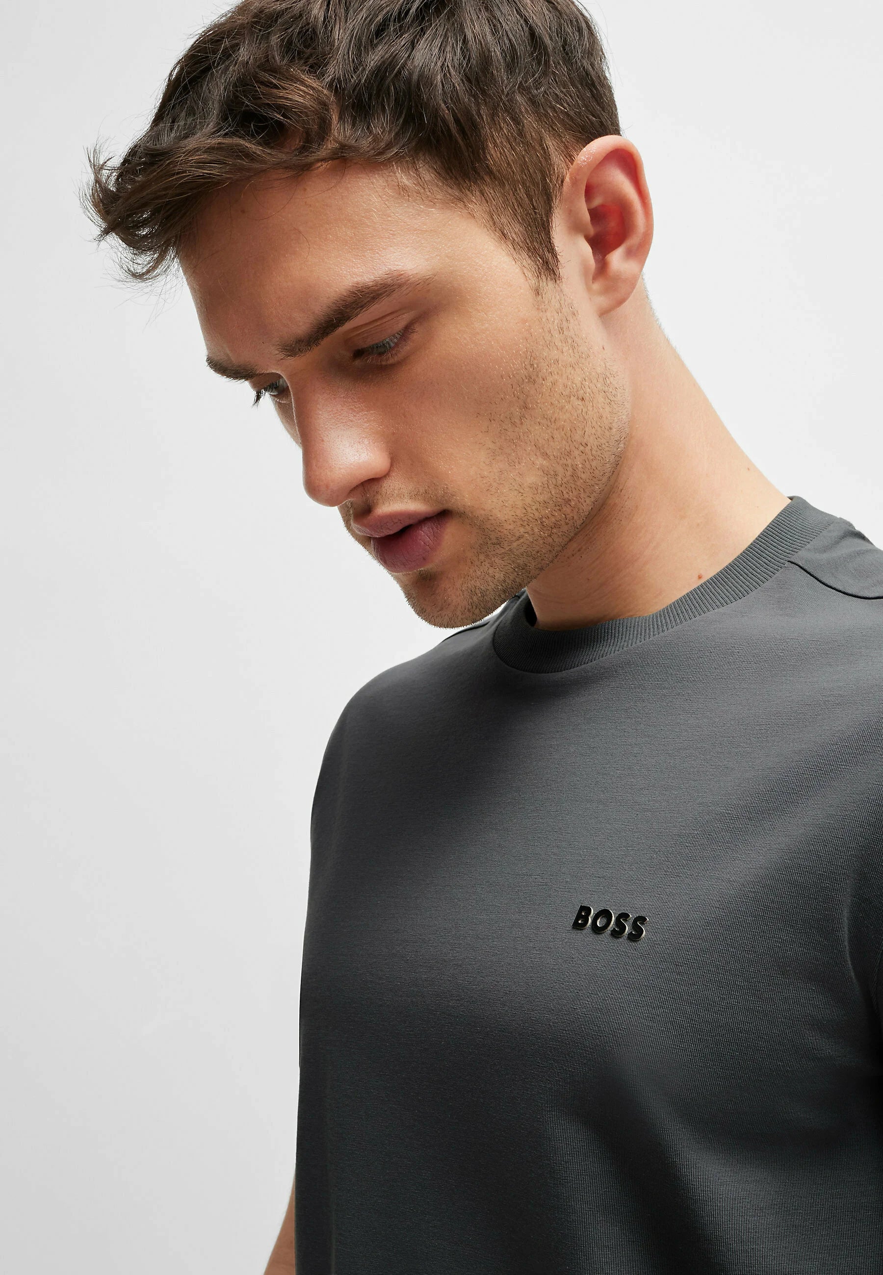 Polo basico Boss Gris oscuro - Regular fit