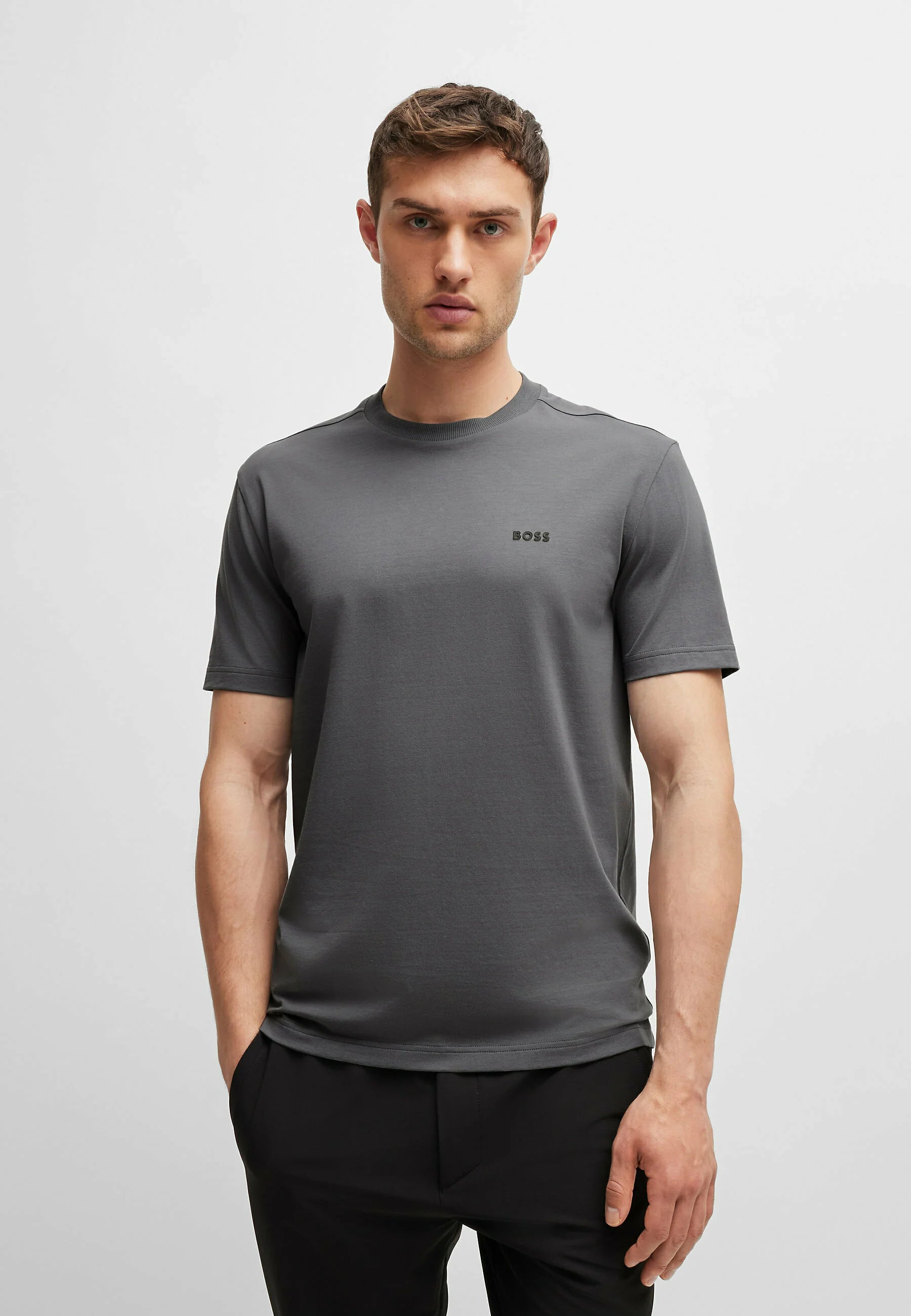 Polo basico Boss Gris oscuro - Regular fit