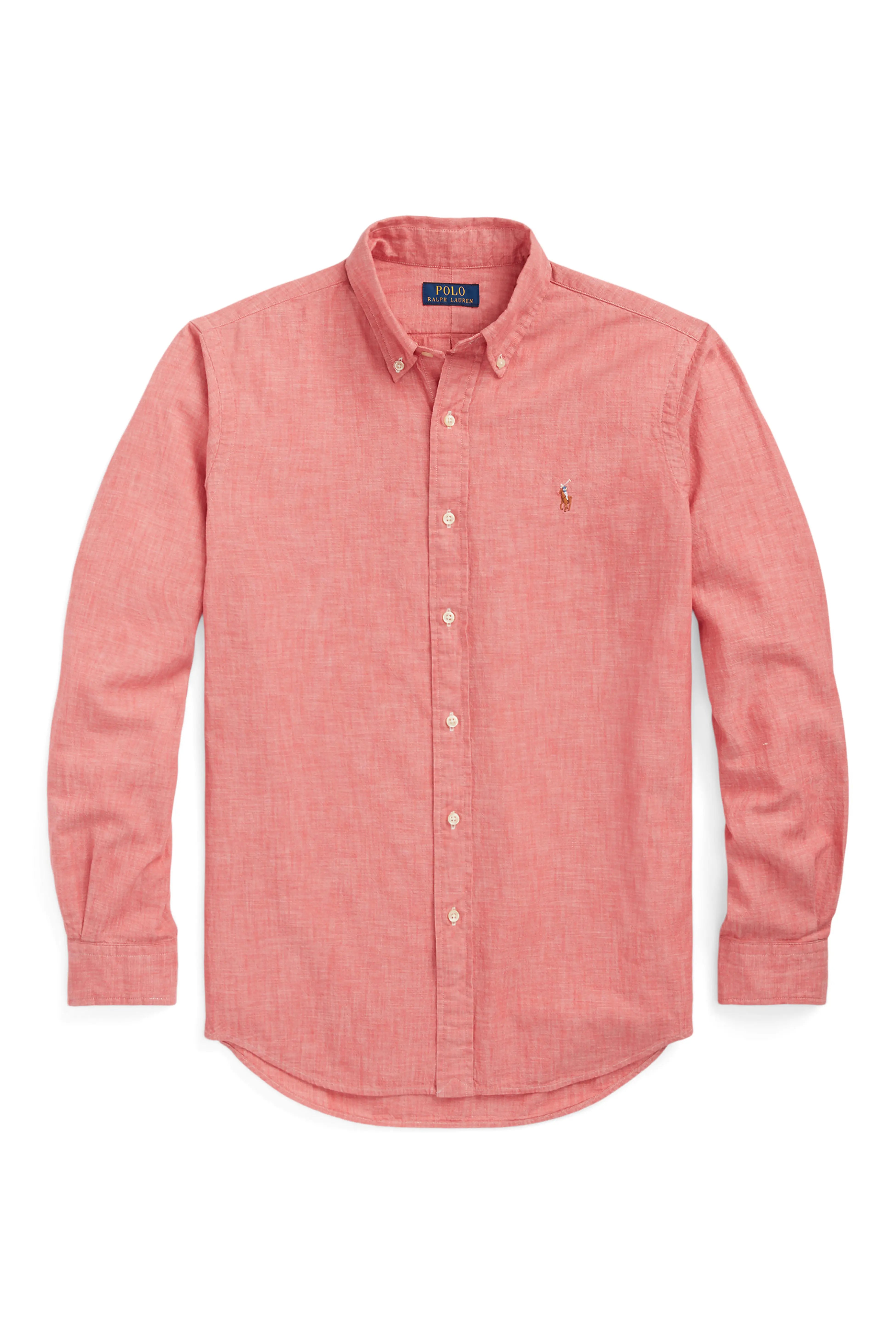 Camisa Polo Ralph Lauren de chambray índigo - Coral