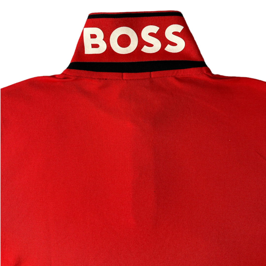 Camiseta con cuello Boss- Logo Bordado