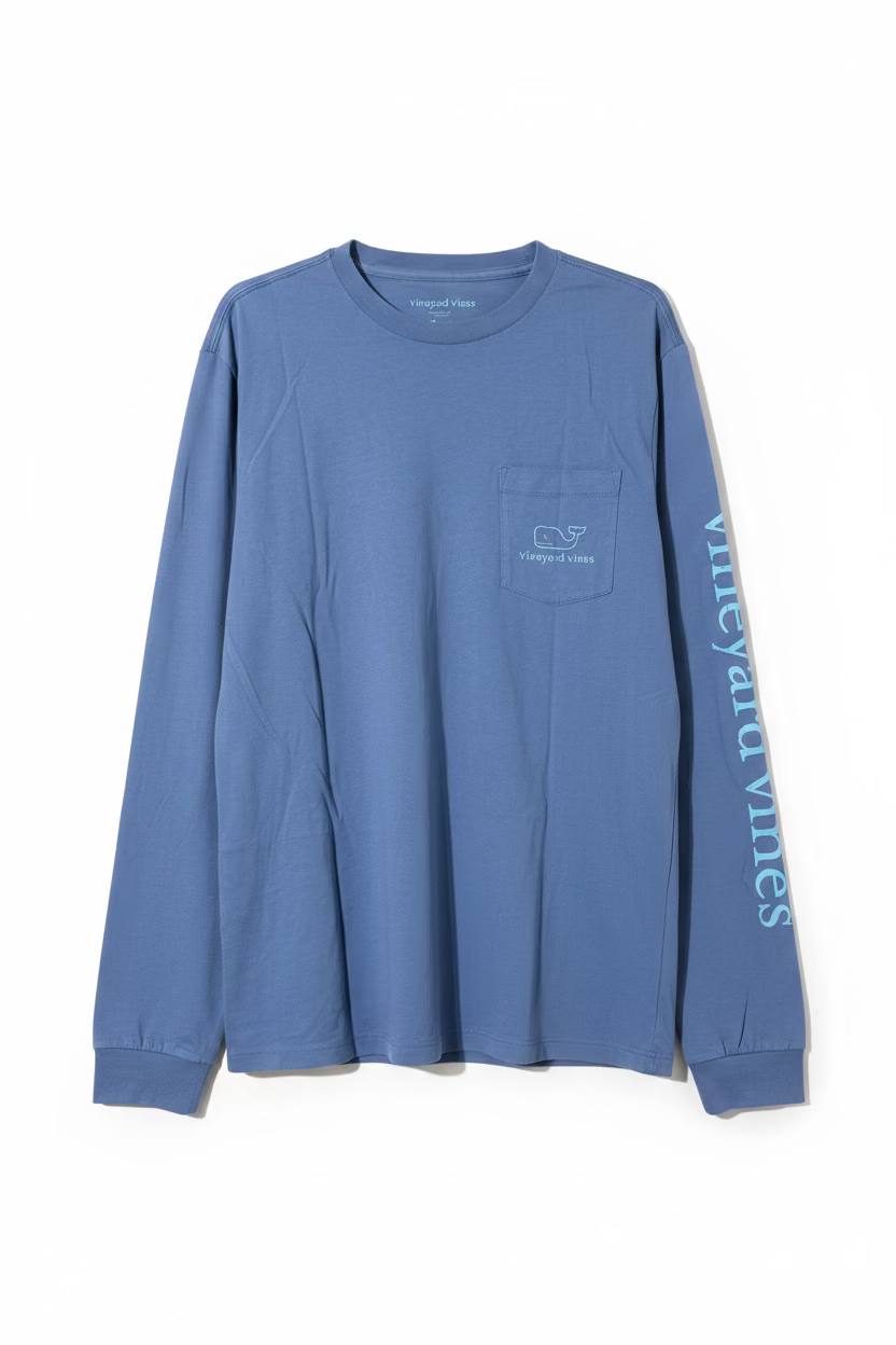 Manga larga Vineyard vines - celeste