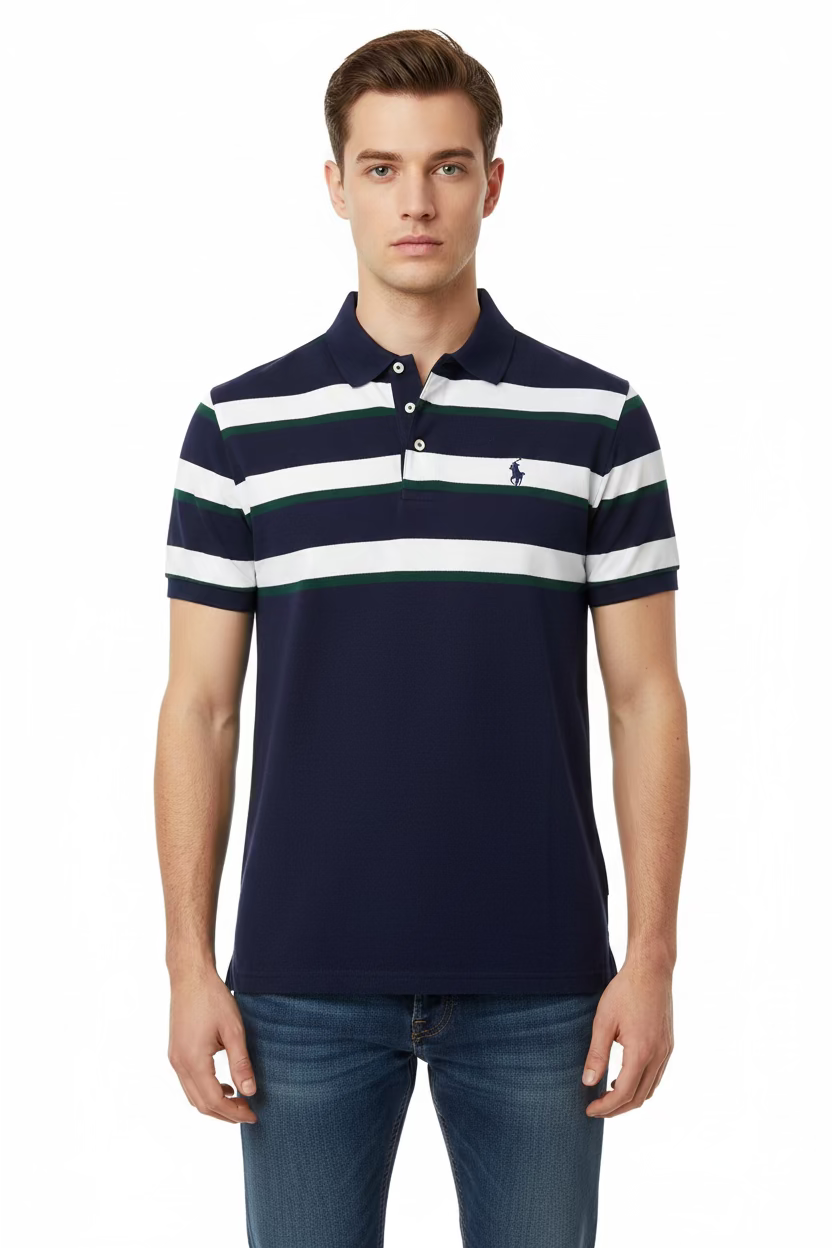 Camisero Polo Ralph Lauren RLX azul navy- A rayas