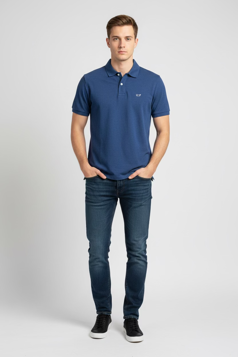 Polo con cuello Vineyard Vines - Azul jaspeado