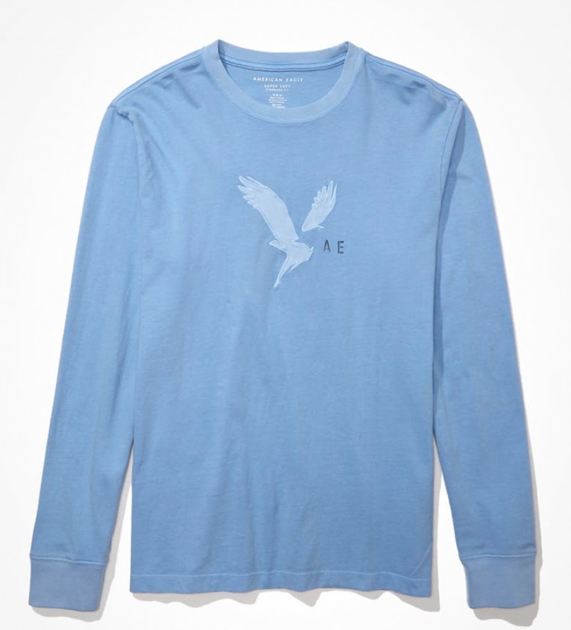 Manga Larga American Eagle- Logo box