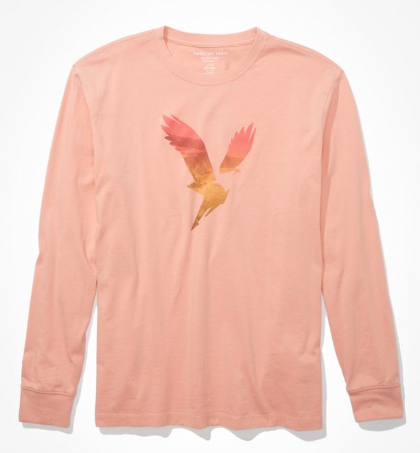 Manga Larga American Eagle - coral