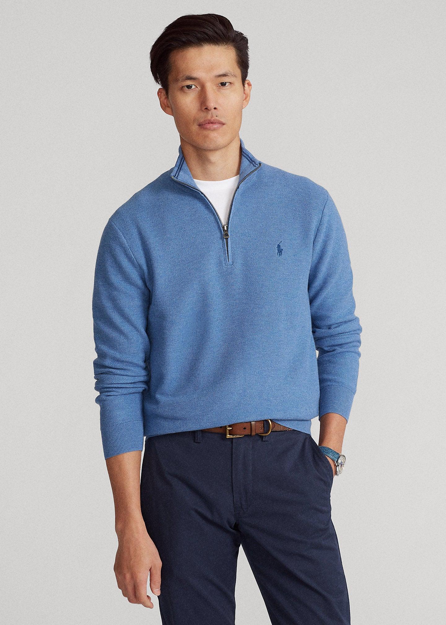 Sweater Polo Ralph Lauren 1/4 zip Celeste