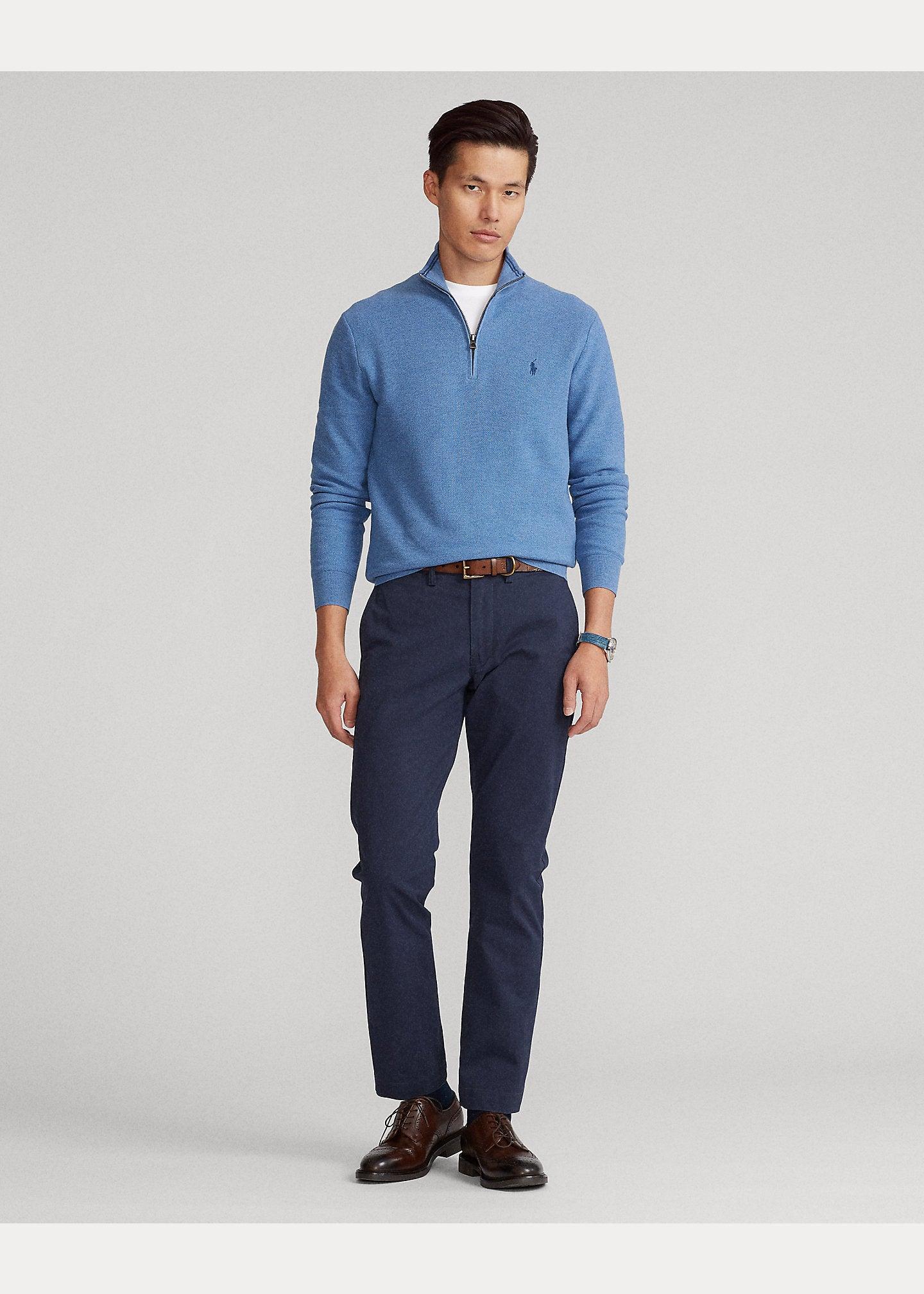 Sweater Polo Ralph Lauren 1/4 zip Celeste