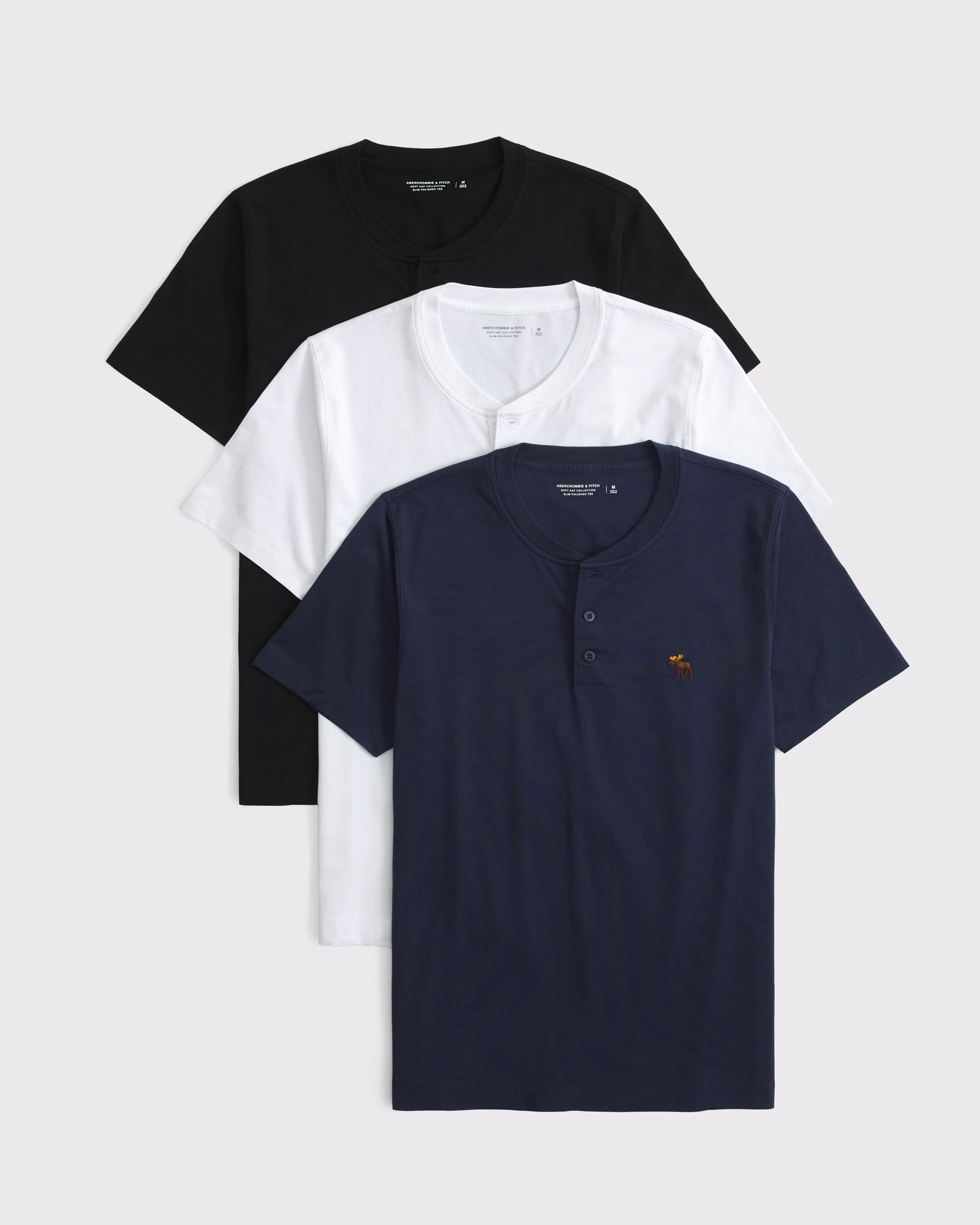 Abercrombie and Fitch pack 3 camisetas cuello Henley (PREVENTA)