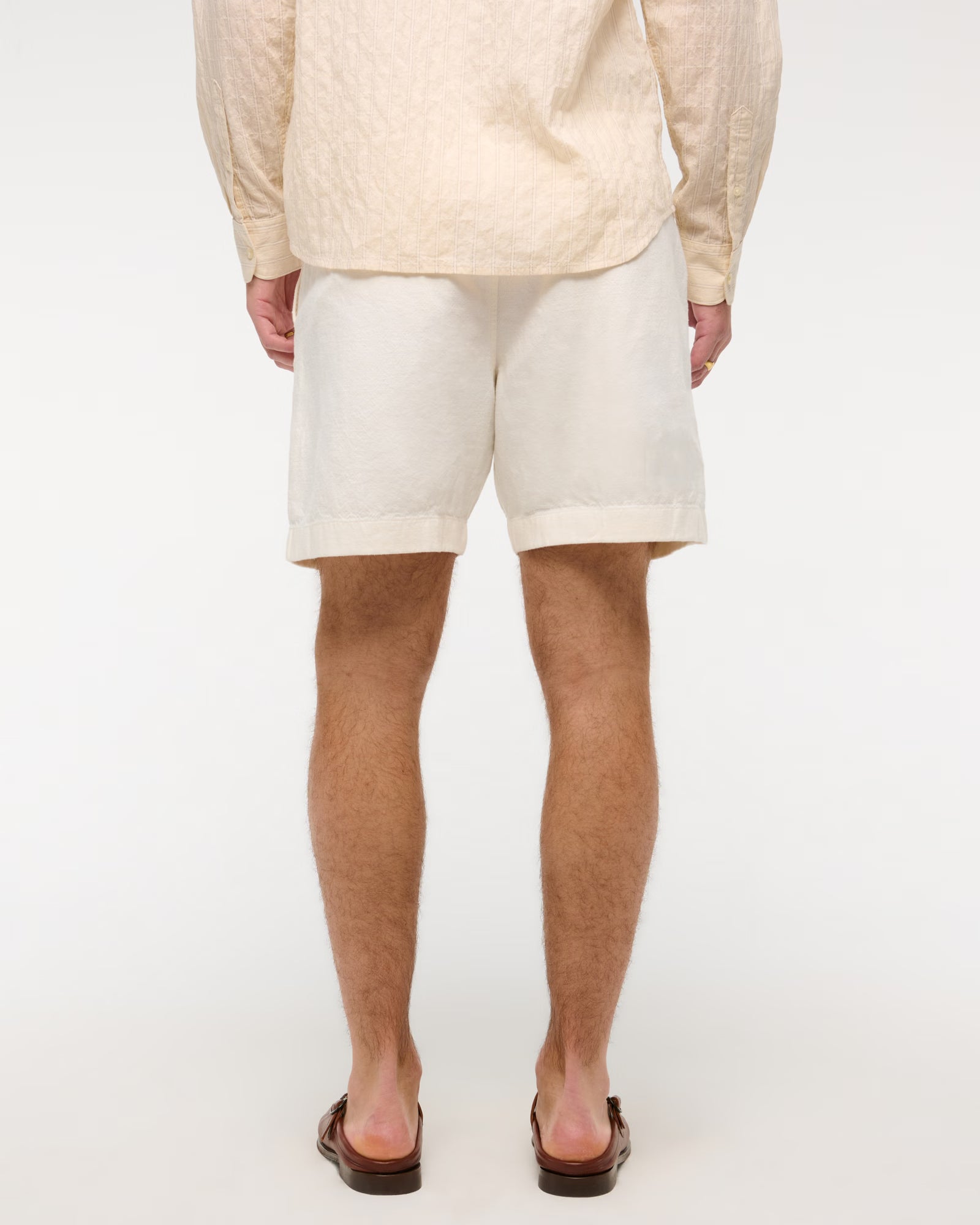 Short de Lino Abercrombie and fitch - Crema