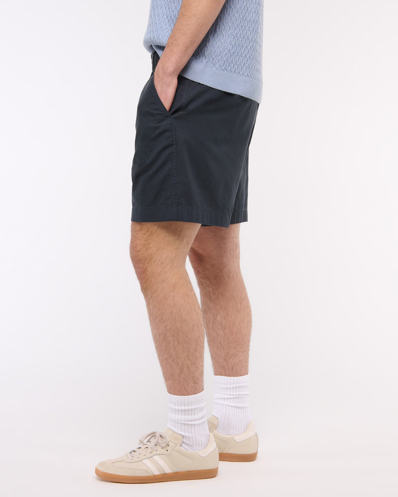 Short de Lino Abercrombie and fitch - Azul