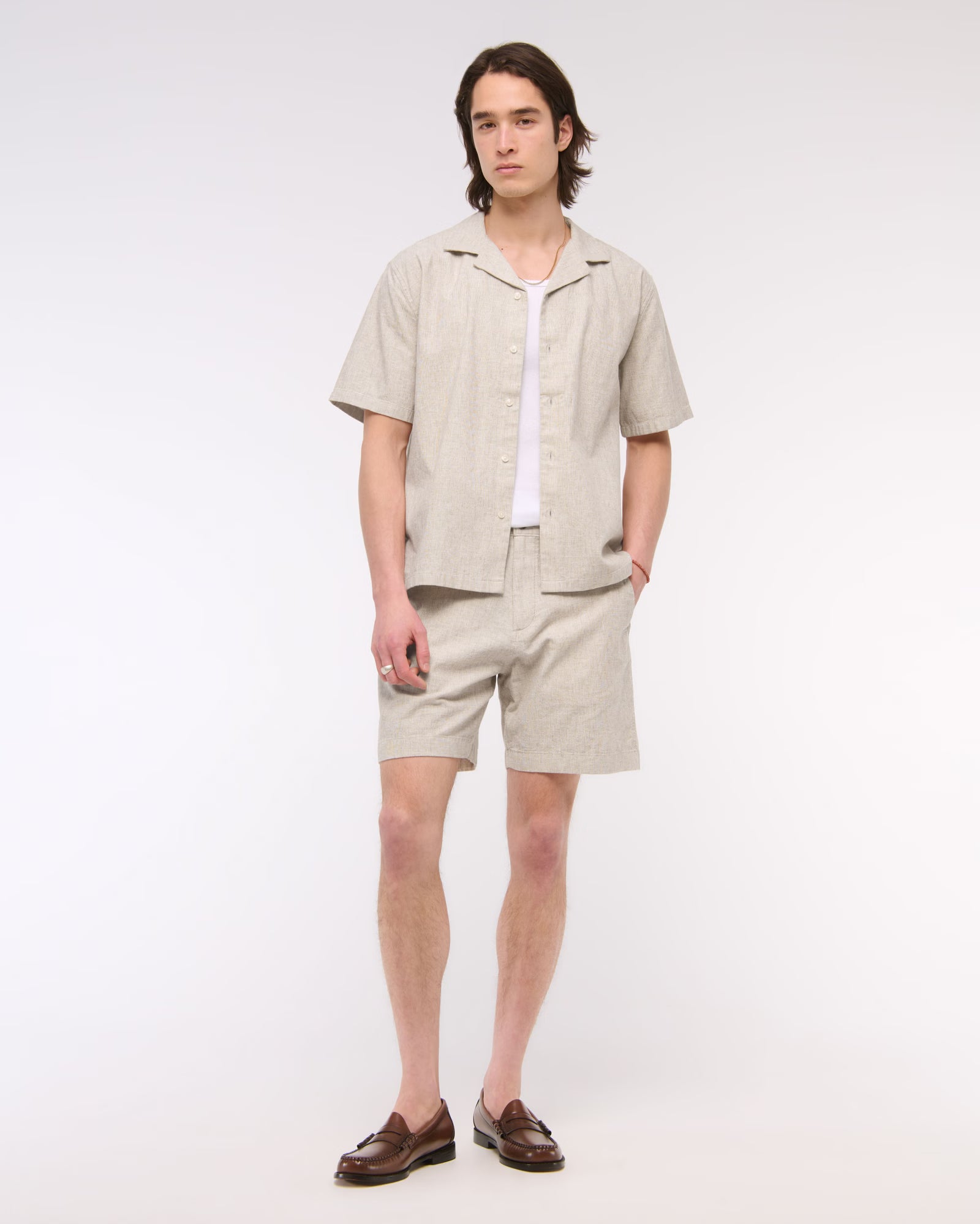 Short de Lino Abercrombie and fitch - Beige