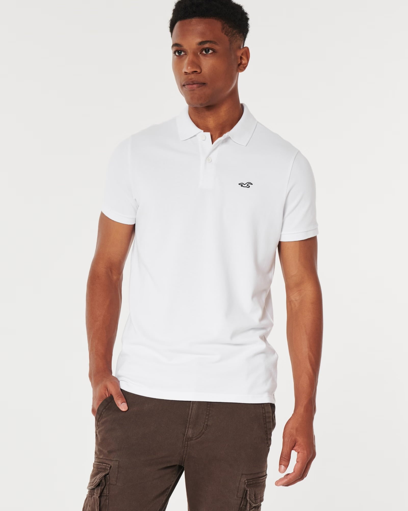 Polo camisero Hollister- Blanco
