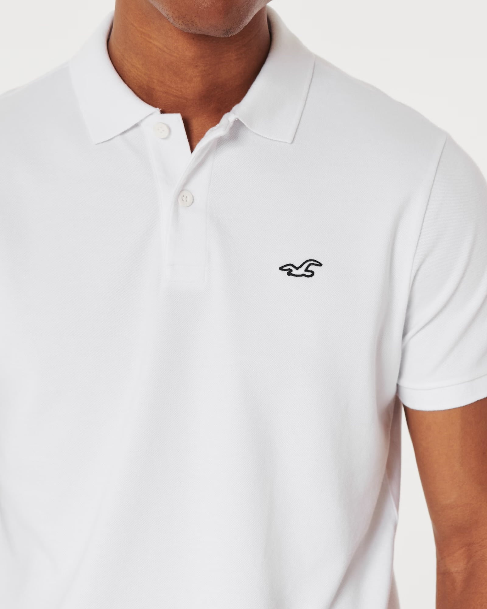 Polo camisero Hollister- Blanco