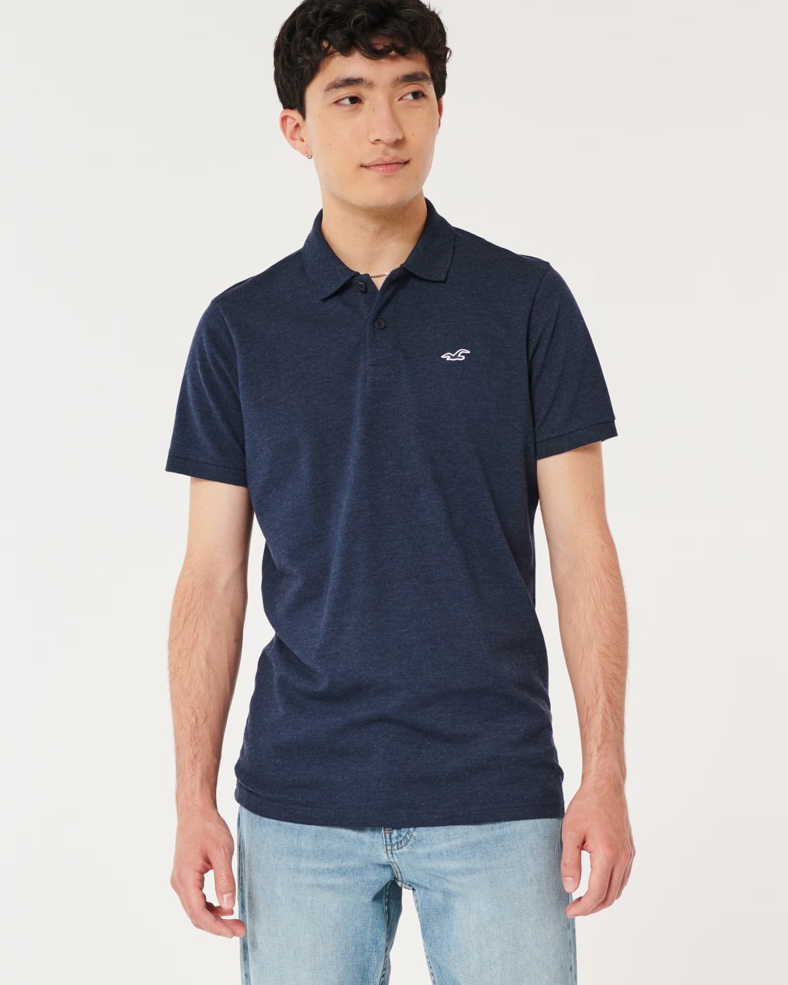 Polo camisero Hollister- Azul