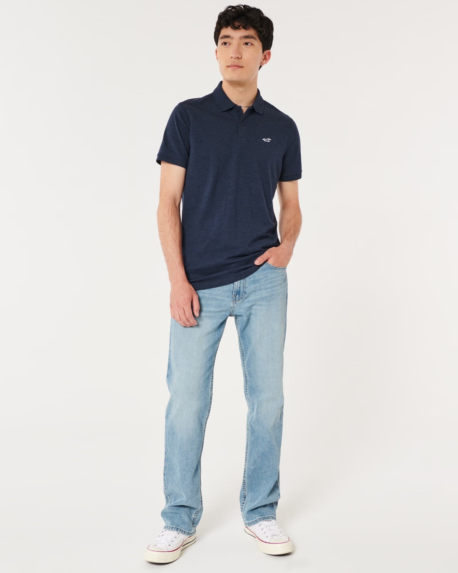 Polo camisero Hollister- Azul