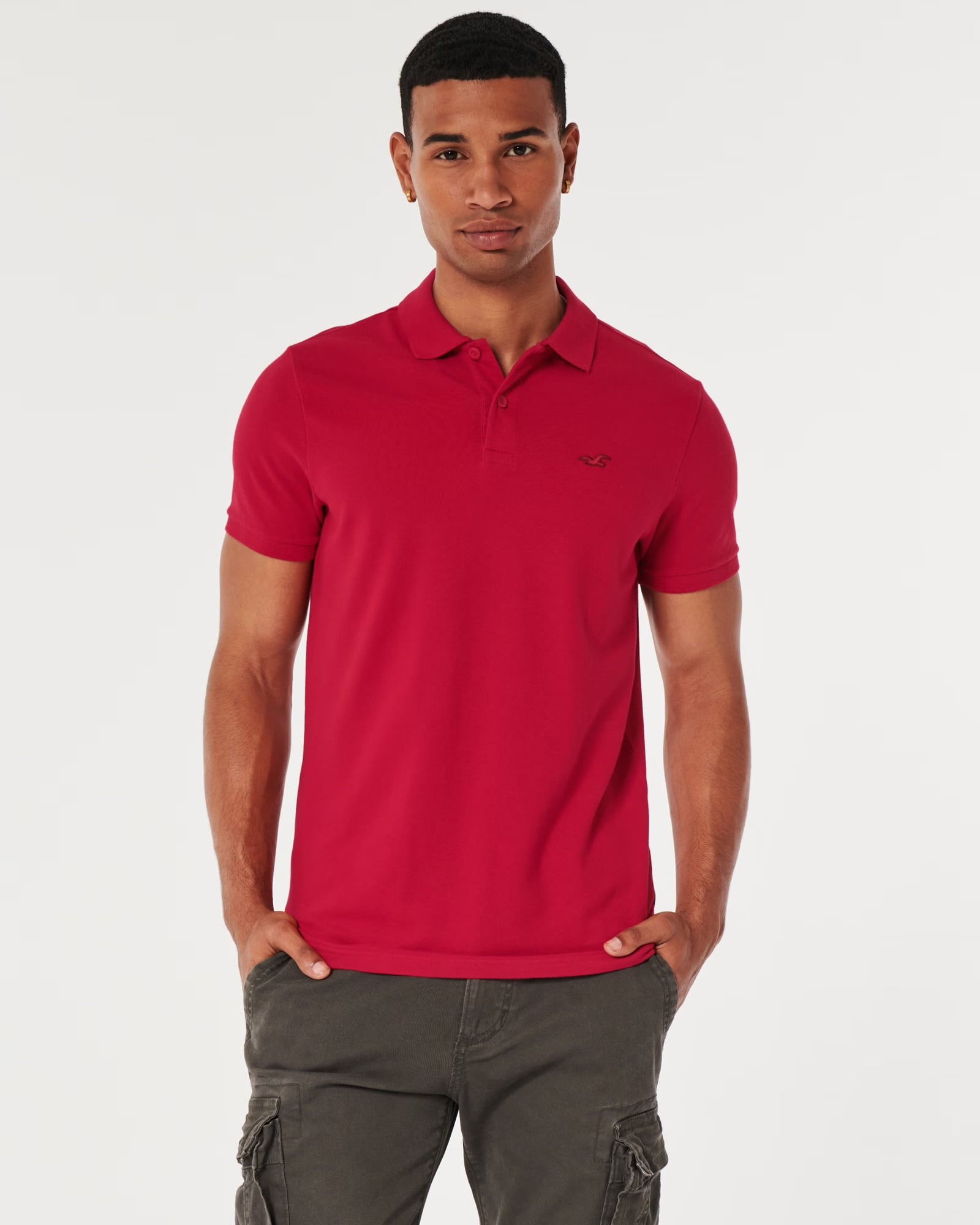 Polo camisero Hollister- Rojo
