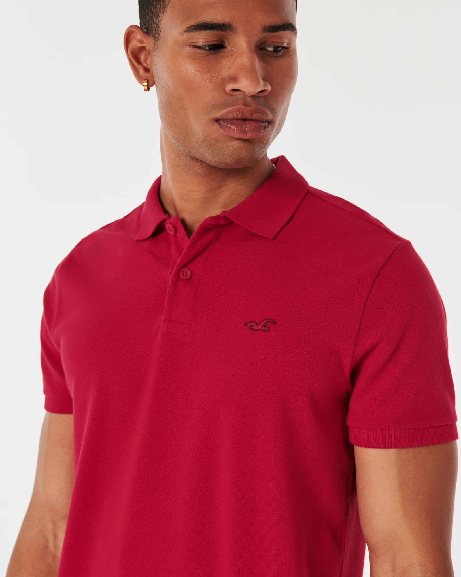 Polo camisero Hollister- Rojo