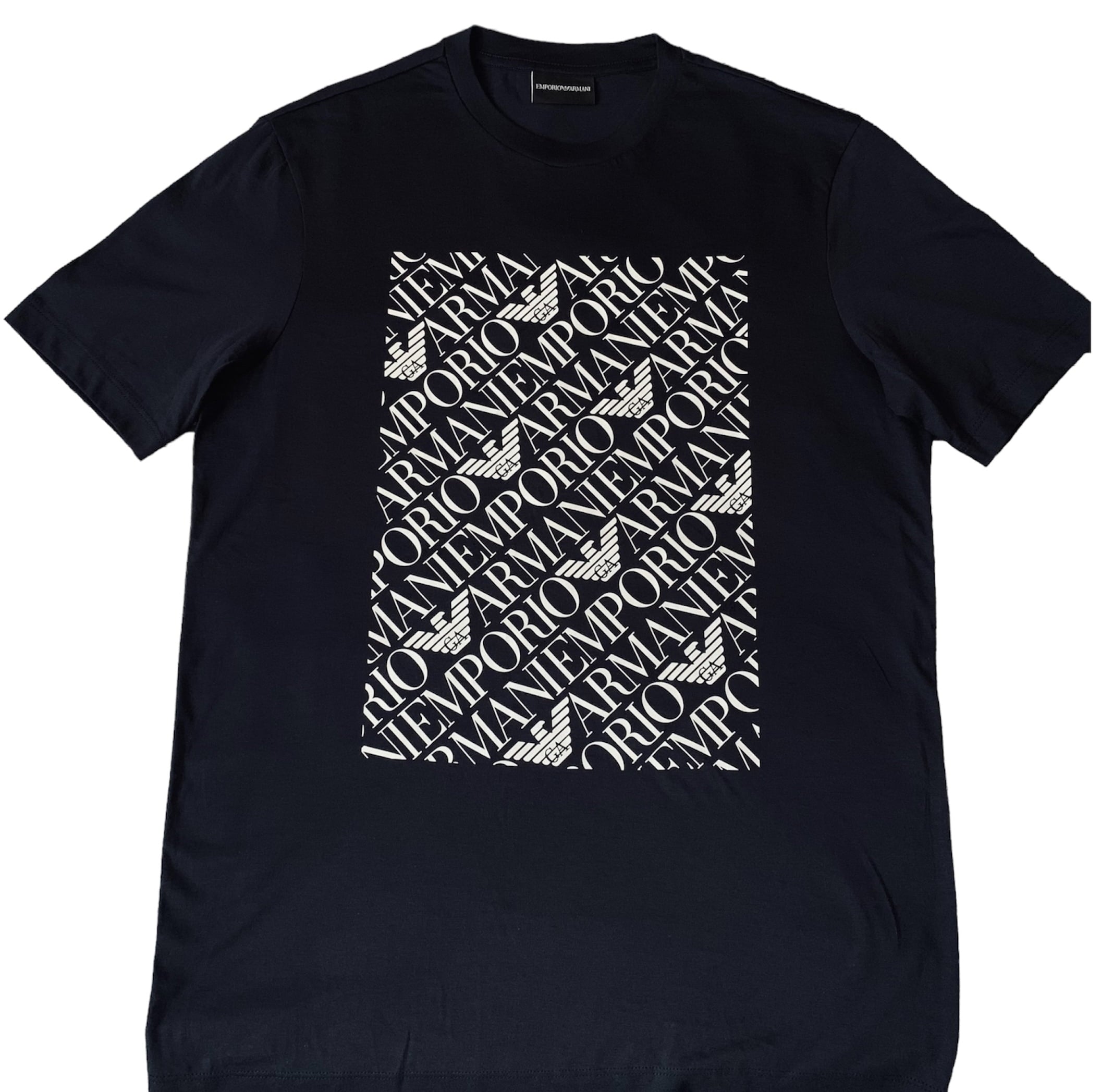 Emporio Armani - Camiseta de punto de algodón pima con estampado de logotipo