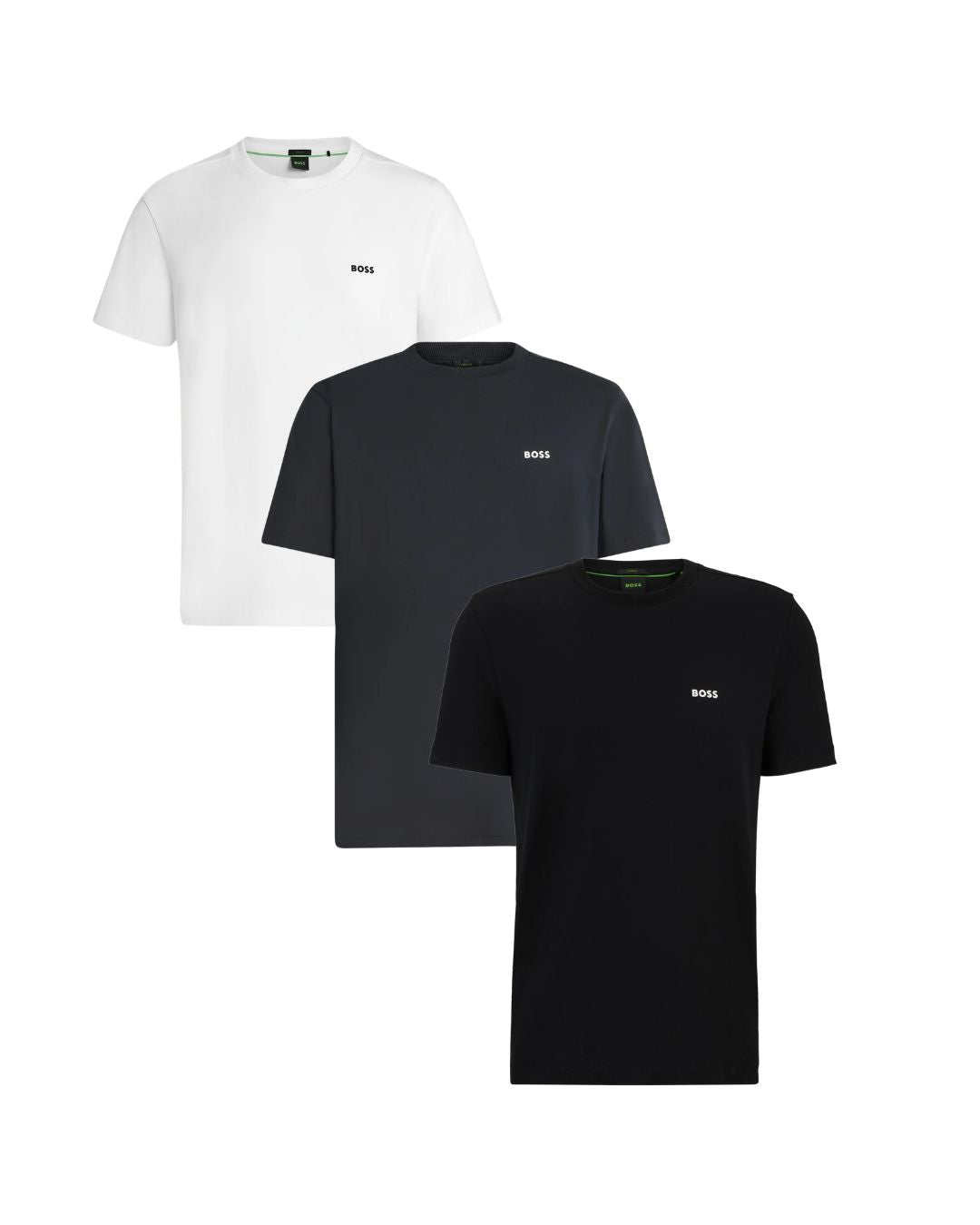 3-pack Boss Cuello redondo - Straight fit (Negro, azul, blanco)
