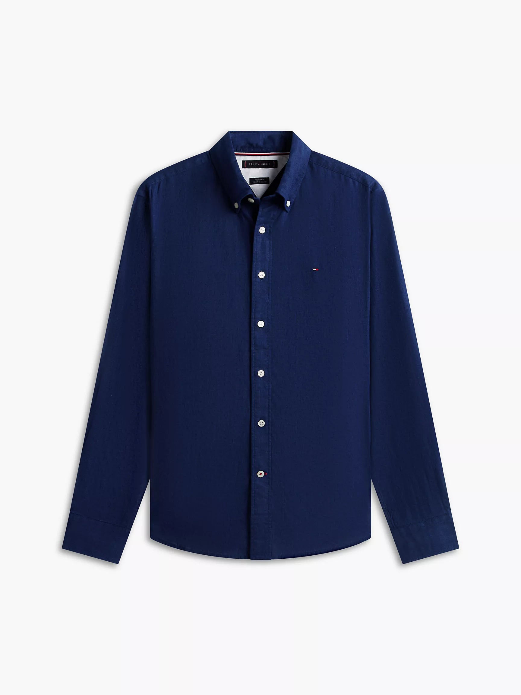 (A PEDIDO) Camisa de lino manga larga Tommy Hilfiger Regular Fit - Azul