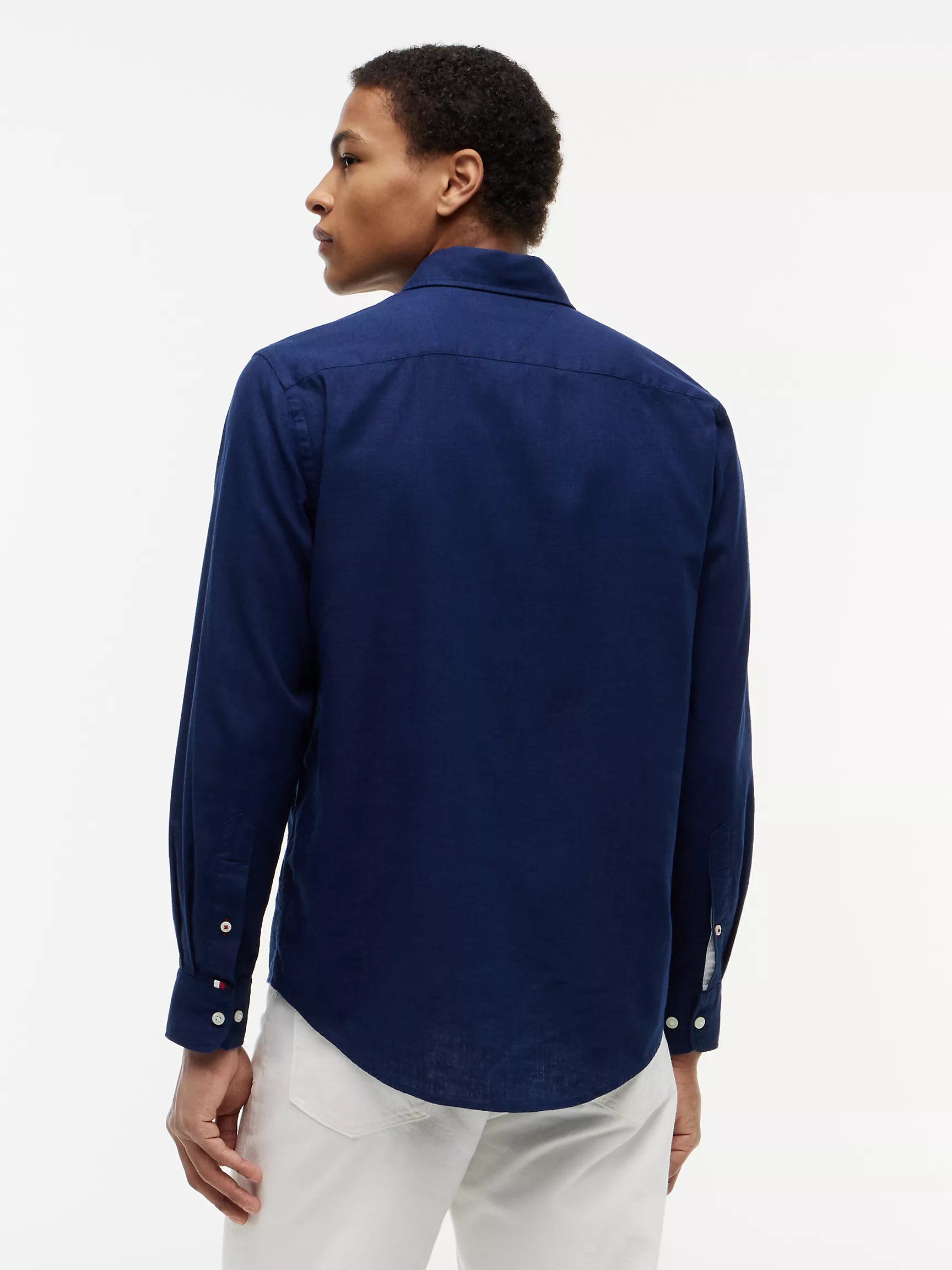 (A PEDIDO) Camisa de lino manga larga Tommy Hilfiger Regular Fit - Azul