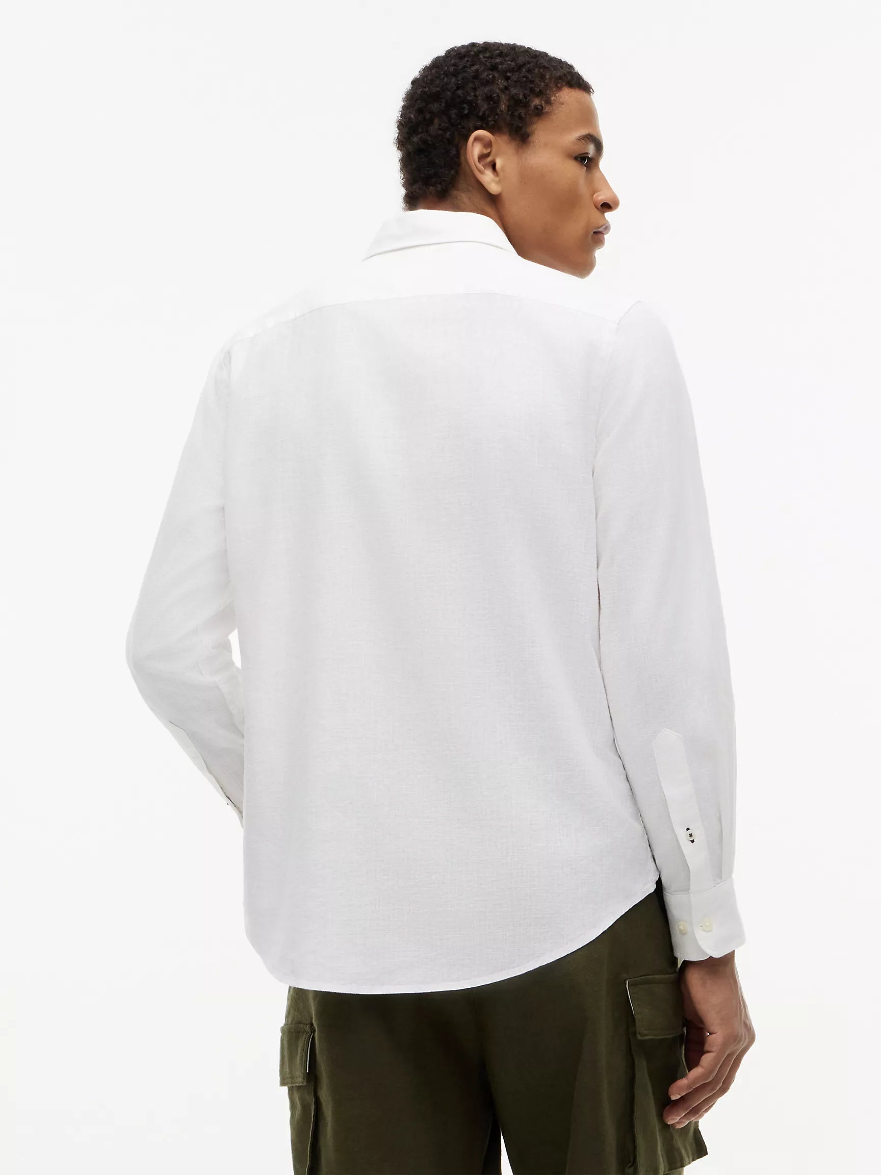 (A PEDIDO) Camisa de lino manga larga Tommy Hilfiger Regular Fit - Blanco