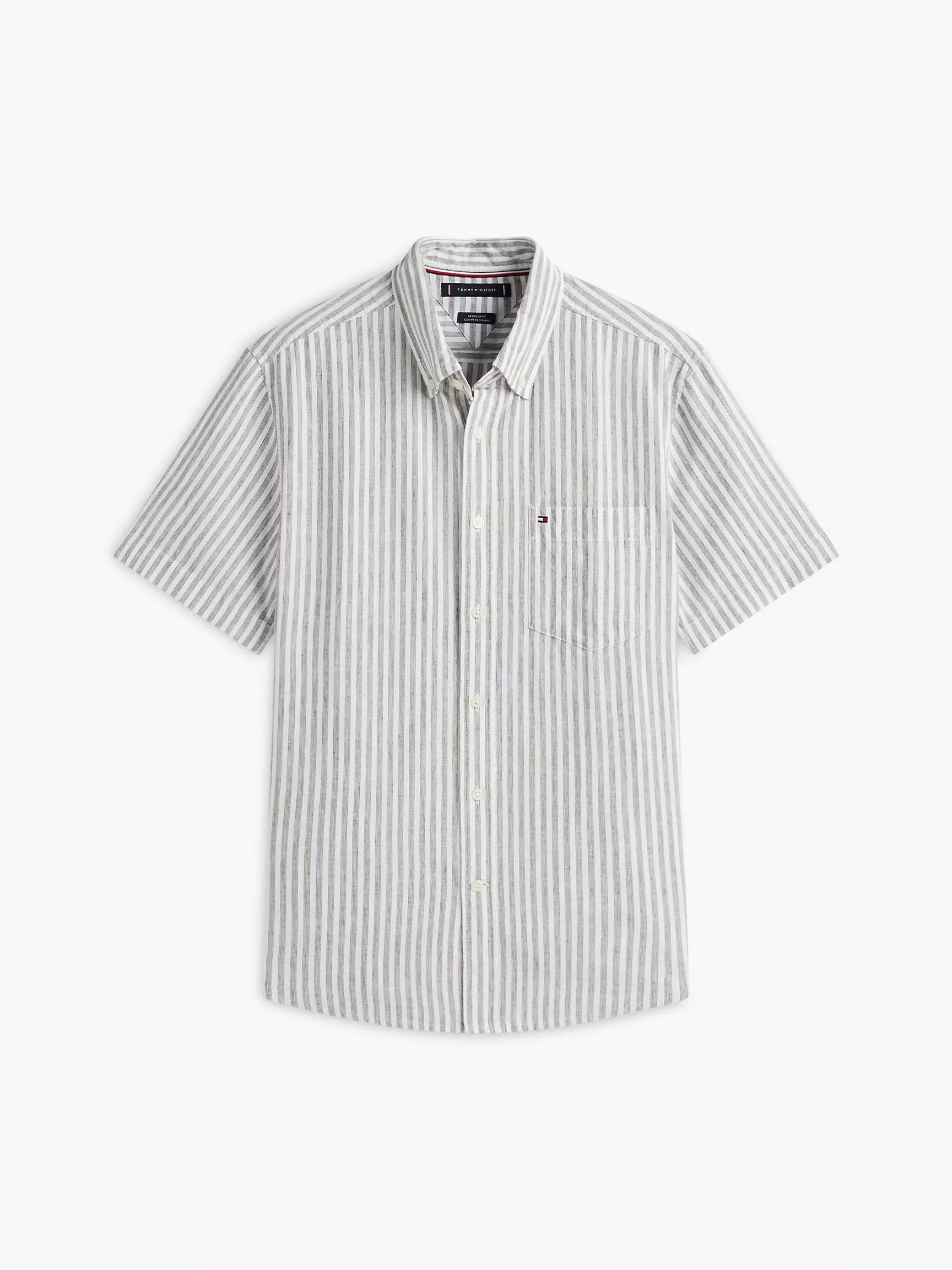 (A PEDIDO) Camisa Lino manga corta Tommy Hilfiger Regular fit - A rayas