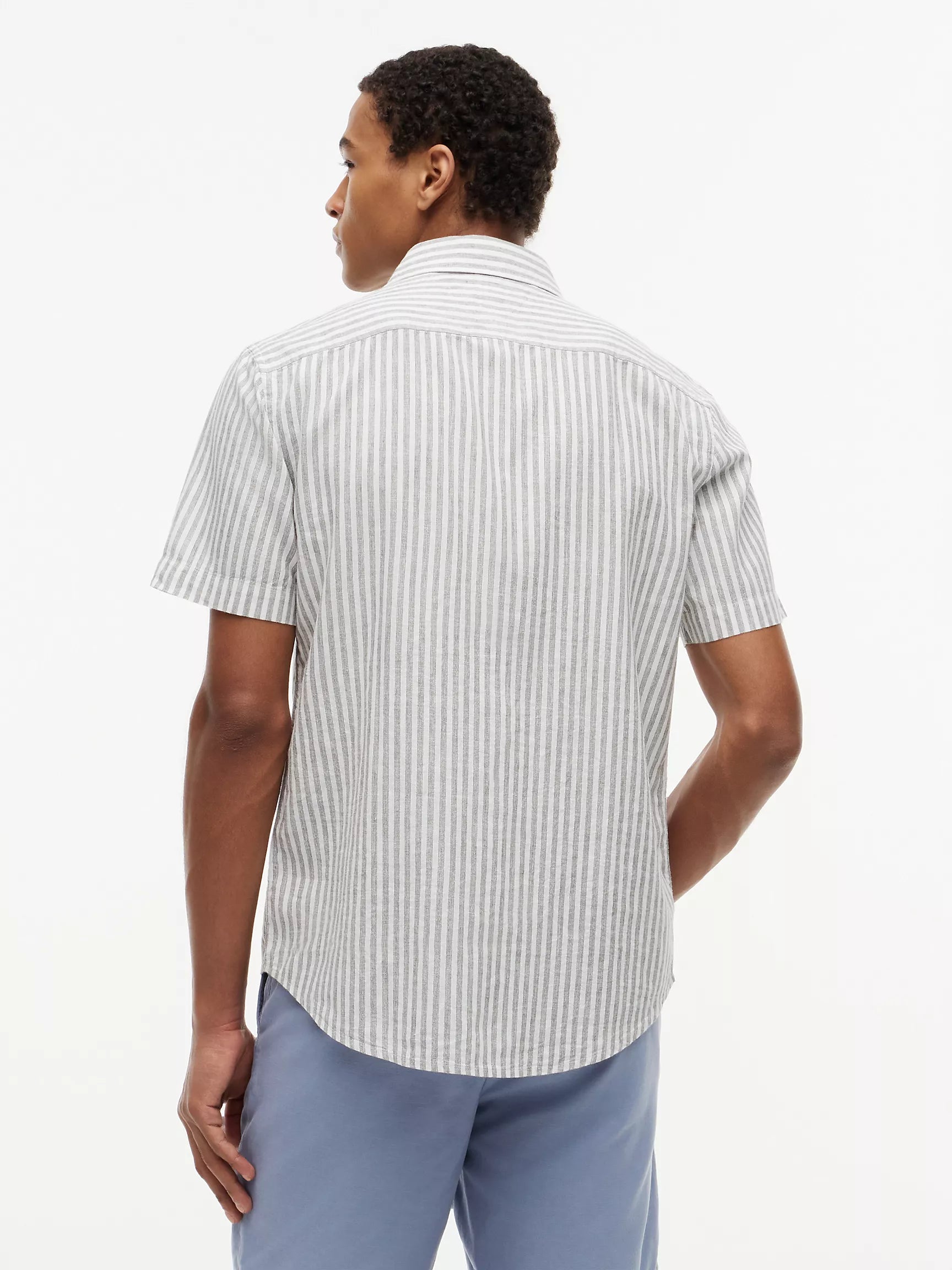 (A PEDIDO) Camisa Lino manga corta Tommy Hilfiger Regular fit - A rayas