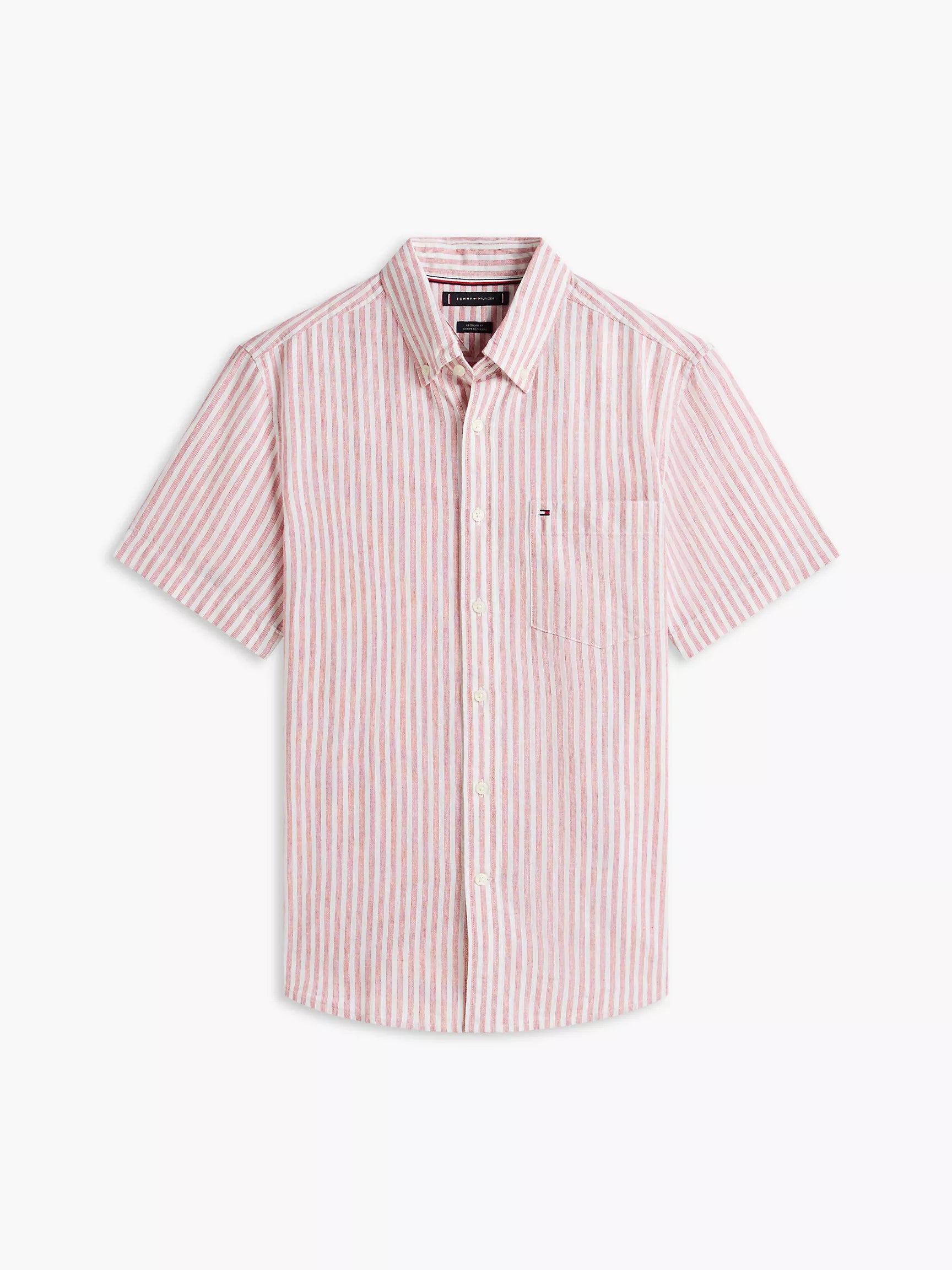 (A PEDIDO) Camisa Lino manga corta Tommy Hilfiger Regular fit - A rayas