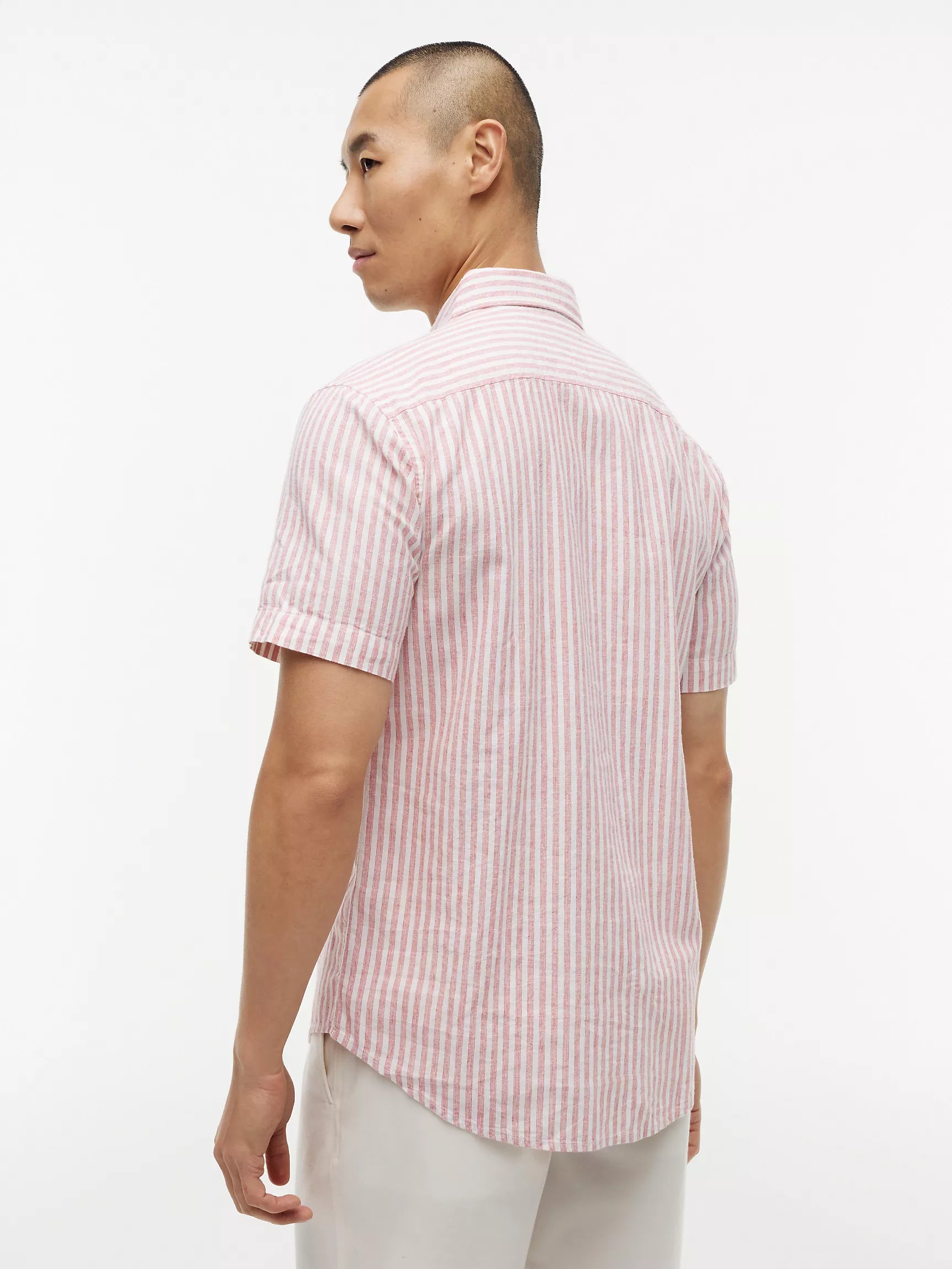 (A PEDIDO) Camisa Lino manga corta Tommy Hilfiger Regular fit - A rayas