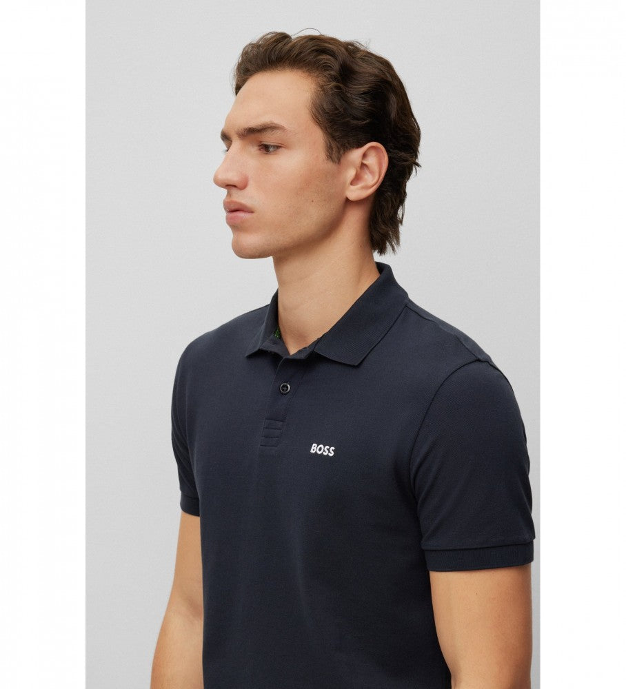 Camisero Boss regular fit logo bordado - Azul Marino