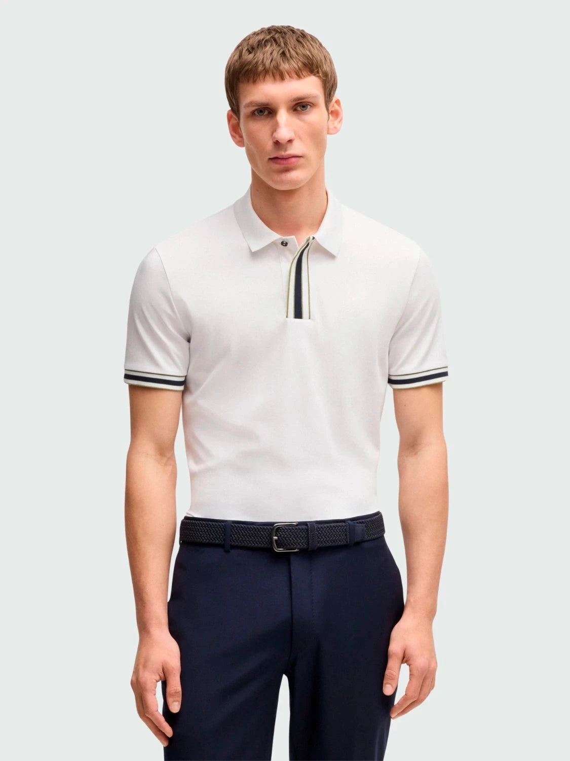 Polo con cuello Boss Blanco regular fit