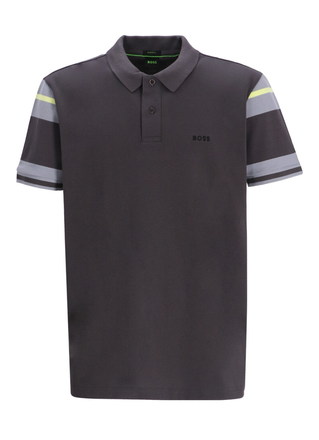 Polo con cuello Boss Gris regular fit - diseño a rayas