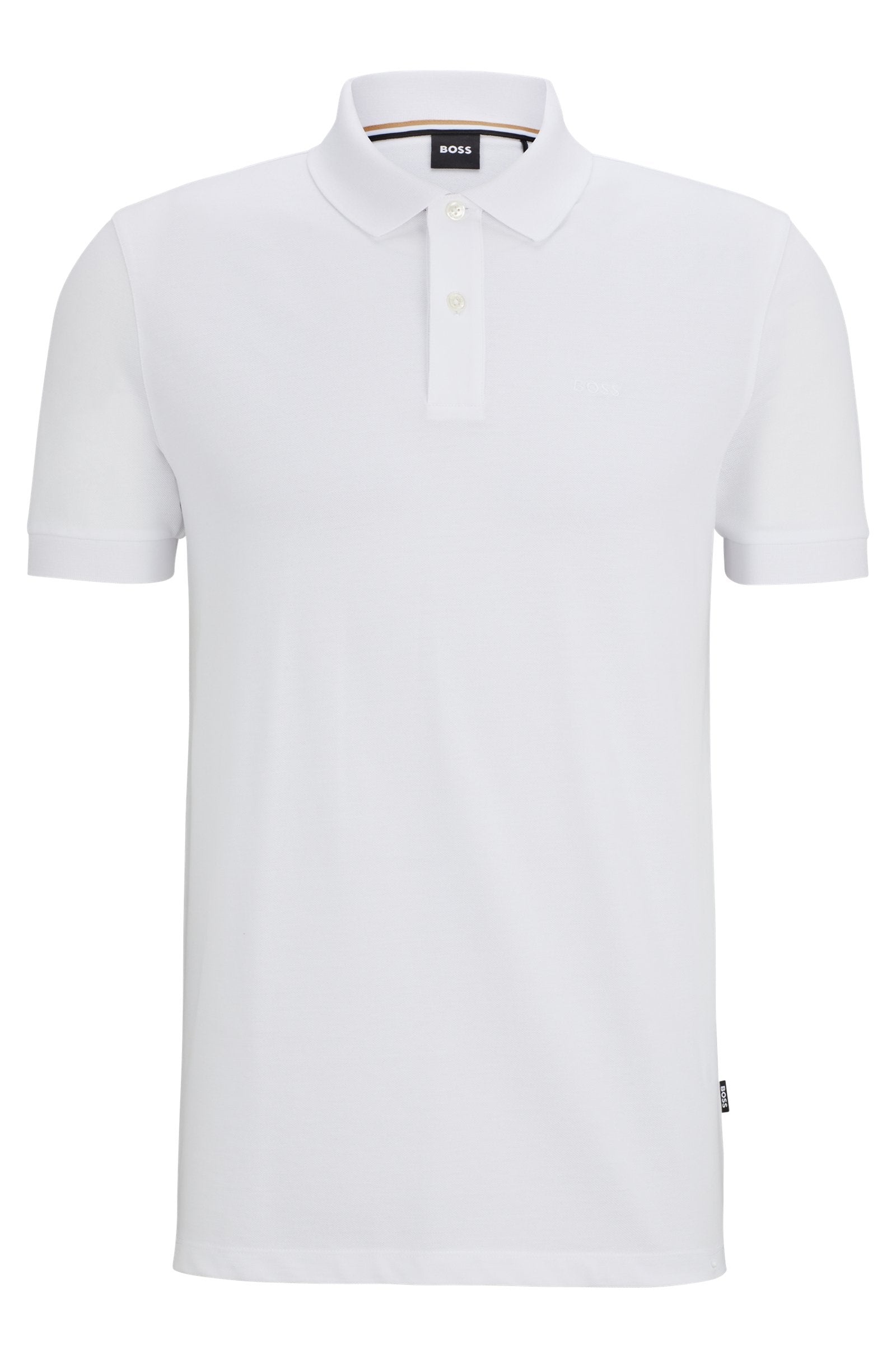 Camiseta con cuello Boss- Logo Bordado